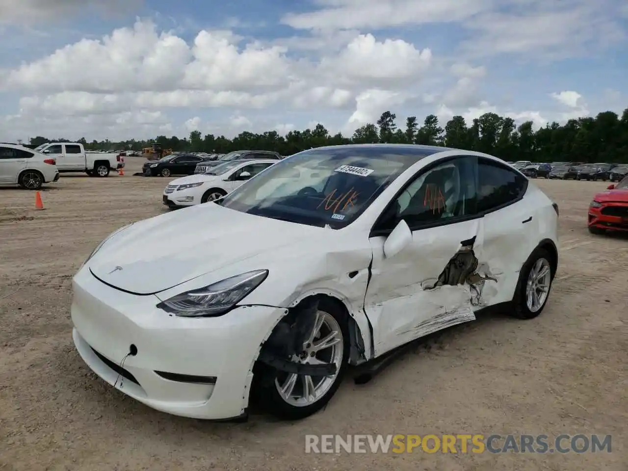 2 Photograph of a damaged car 7SAYGDEE1NF315105 TESLA MODEL Y 2022