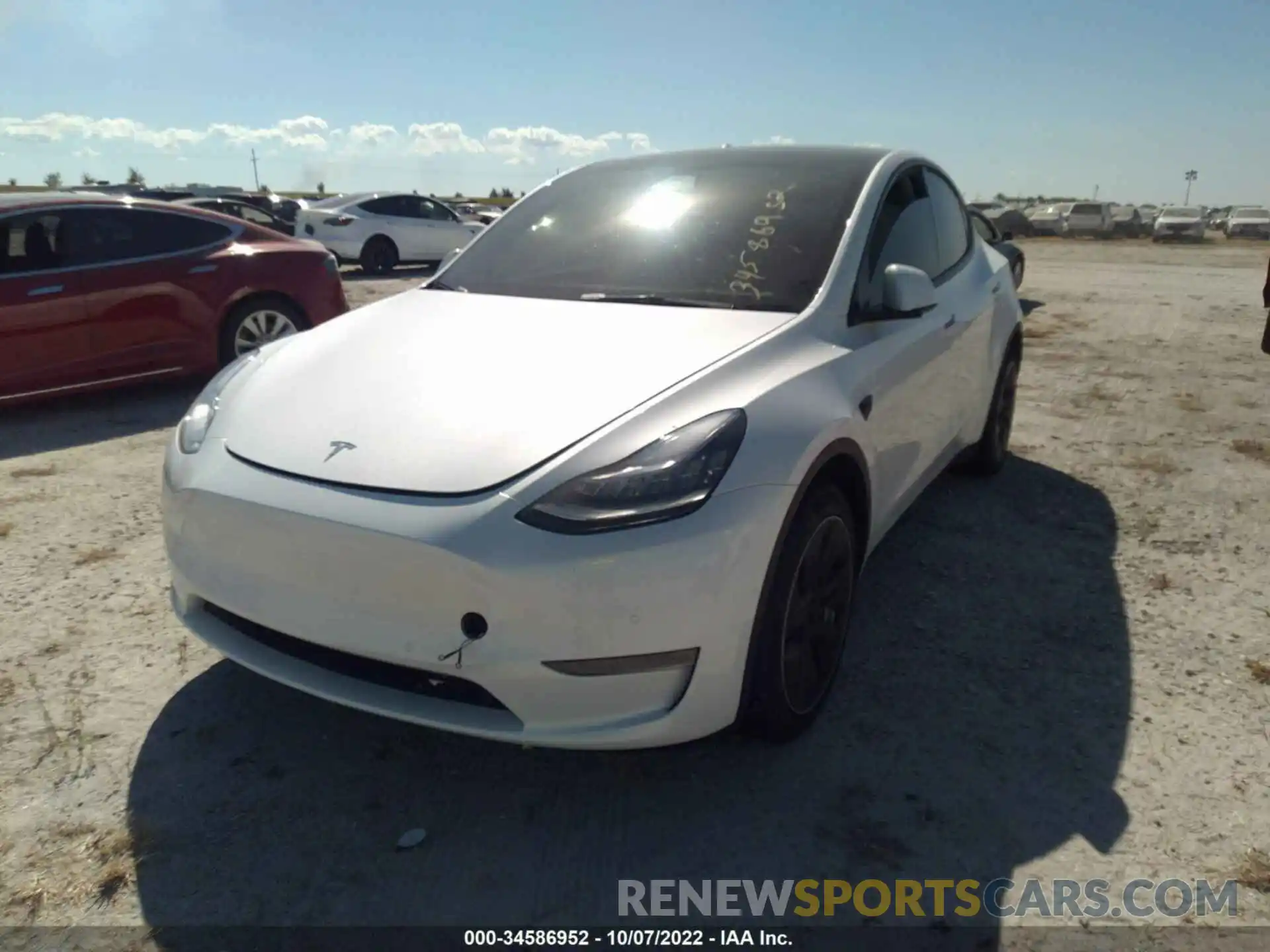 2 Фотография поврежденного автомобиля 7SAYGDEE1NF374090 TESLA MODEL Y 2022