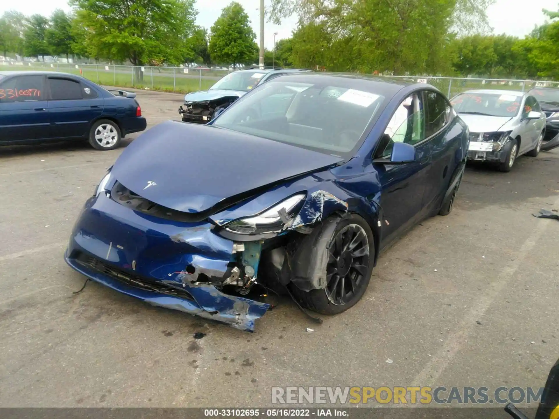 2 Photograph of a damaged car 7SAYGDEE1NF394310 TESLA MODEL Y 2022