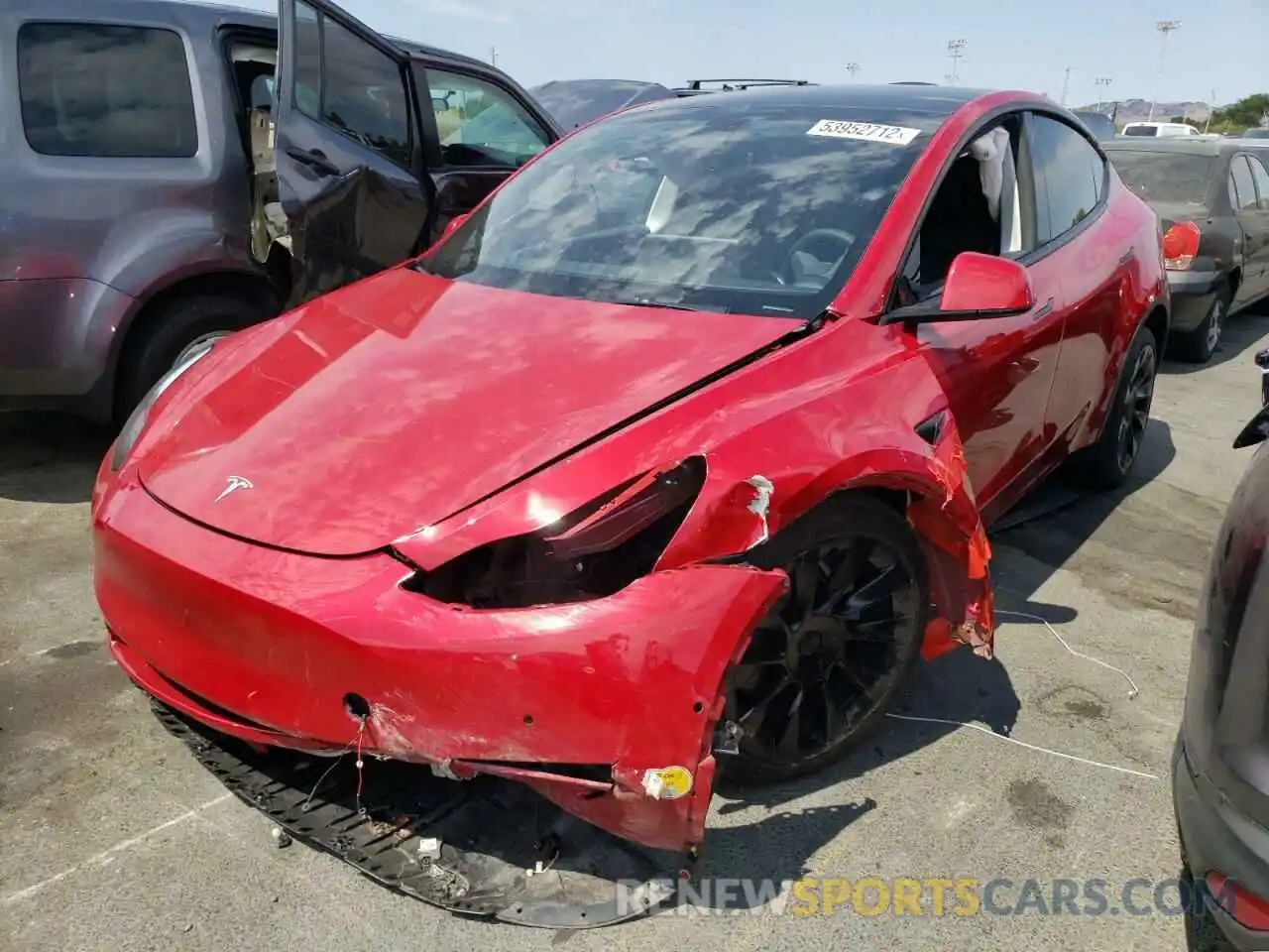 2 Photograph of a damaged car 7SAYGDEE2NF321916 TESLA MODEL Y 2022