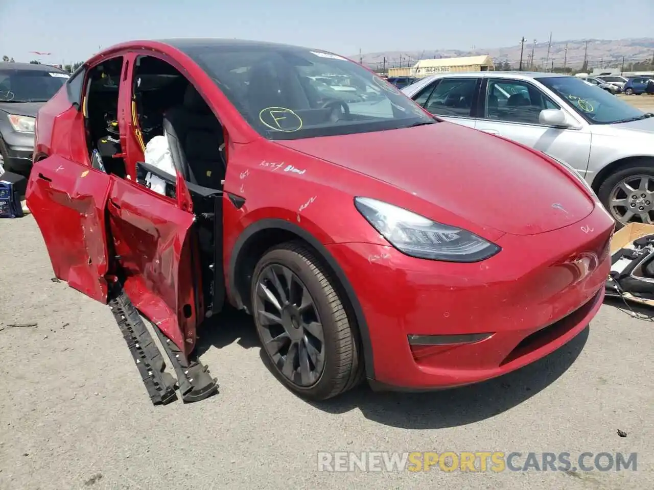 1 Photograph of a damaged car 7SAYGDEE2NF350381 TESLA MODEL Y 2022