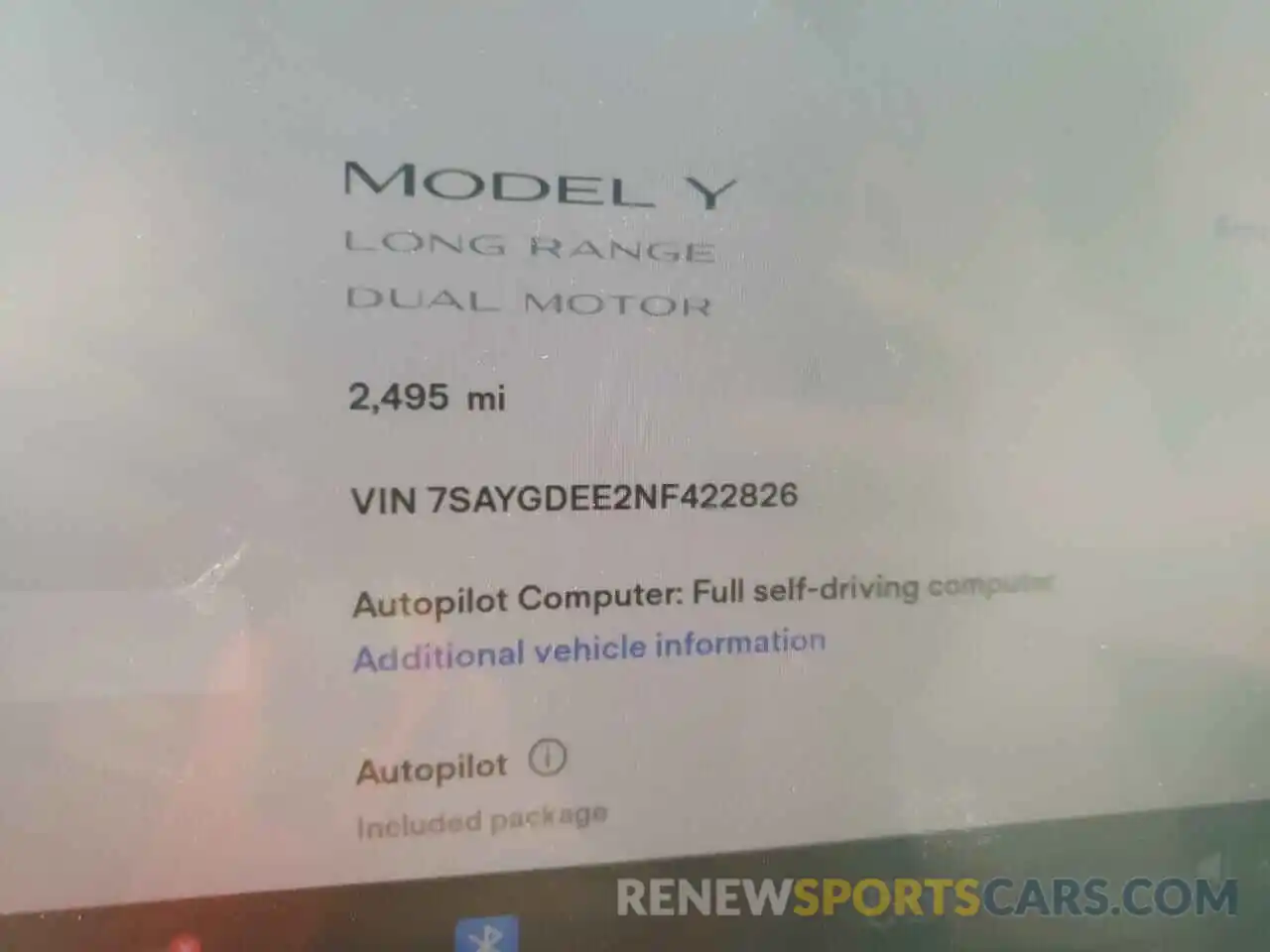 8 Фотография поврежденного автомобиля 7SAYGDEE2NF422826 TESLA MODEL Y 2022