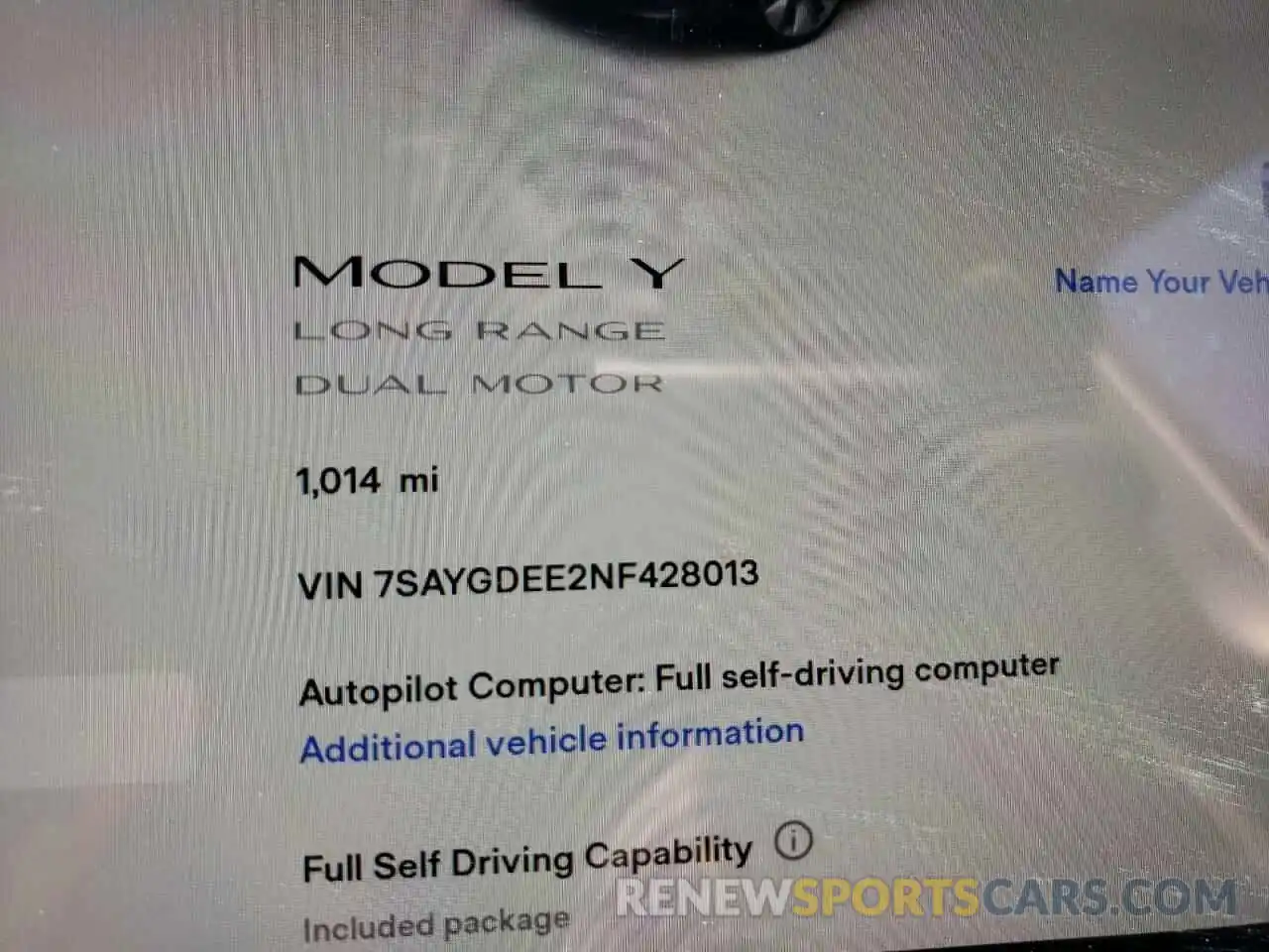 8 Фотография поврежденного автомобиля 7SAYGDEE2NF428013 TESLA MODEL Y 2022