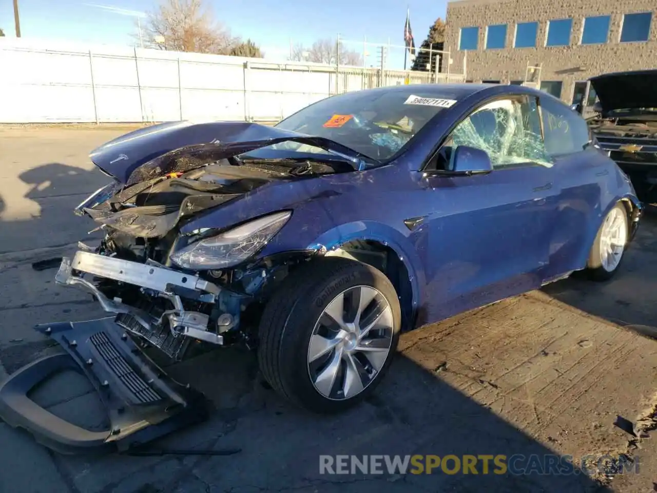 2 Photograph of a damaged car 7SAYGDEE3NF313680 TESLA MODEL Y 2022