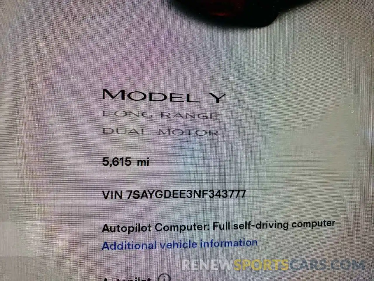 8 Photograph of a damaged car 7SAYGDEE3NF343777 TESLA MODEL Y 2022