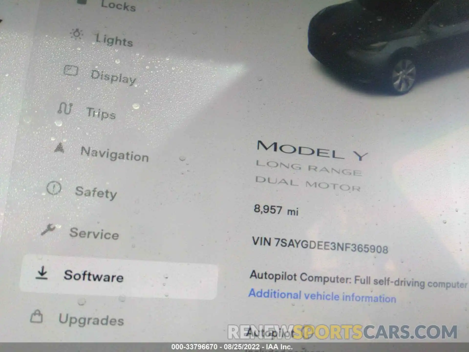 7 Photograph of a damaged car 7SAYGDEE3NF365908 TESLA MODEL Y 2022