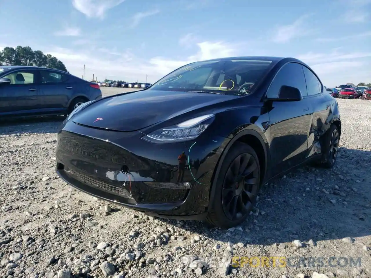 2 Photograph of a damaged car 7SAYGDEE4NF441703 TESLA MODEL Y 2022