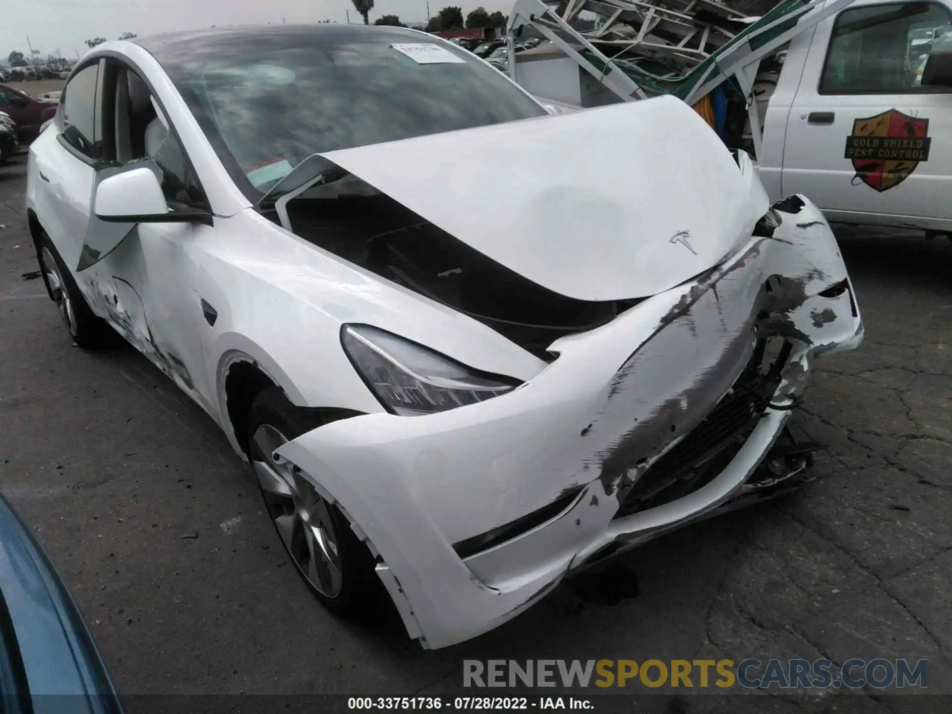 1 Photograph of a damaged car 7SAYGDEE5NF437207 TESLA MODEL Y 2022