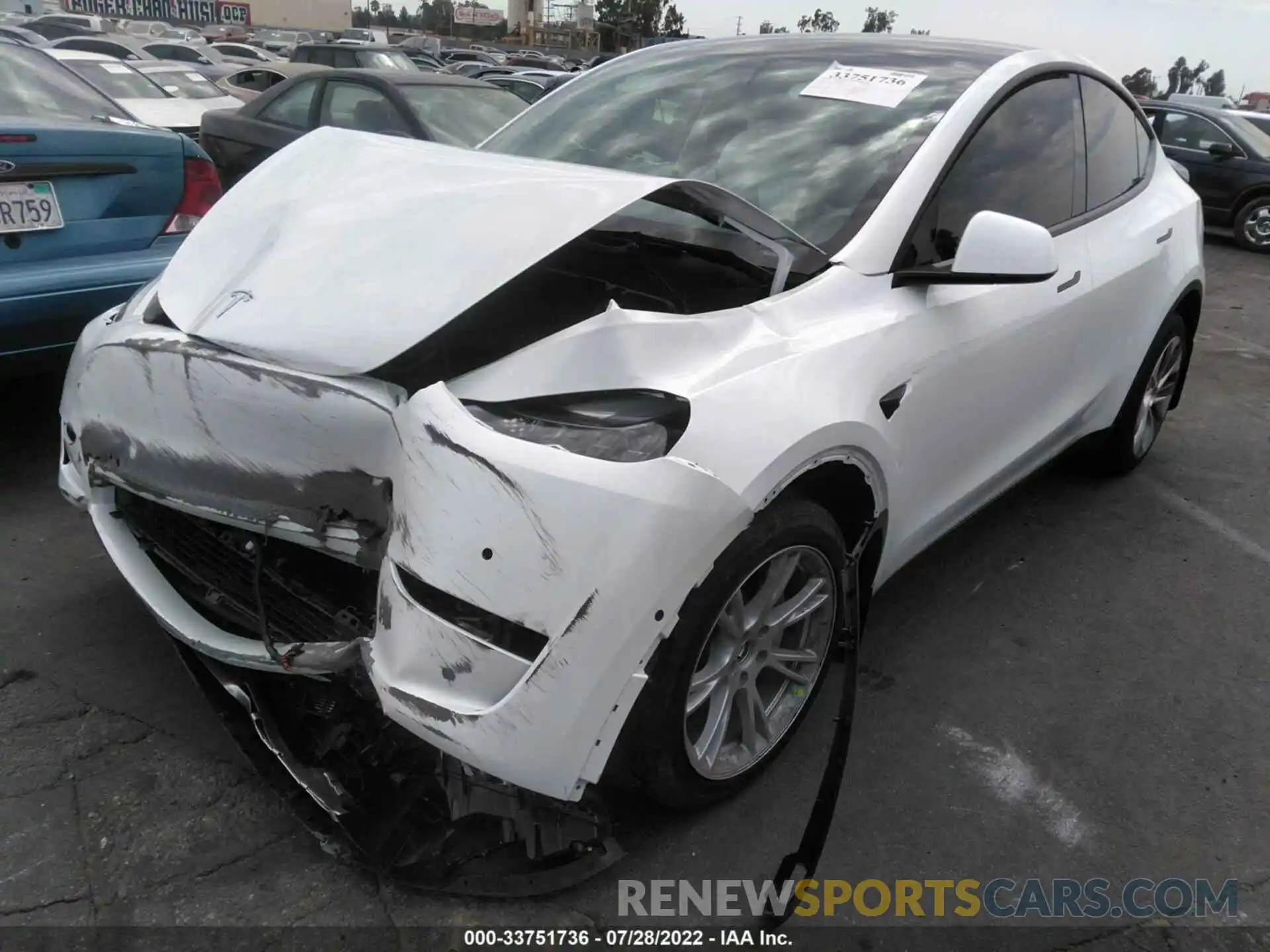 2 Photograph of a damaged car 7SAYGDEE5NF437207 TESLA MODEL Y 2022