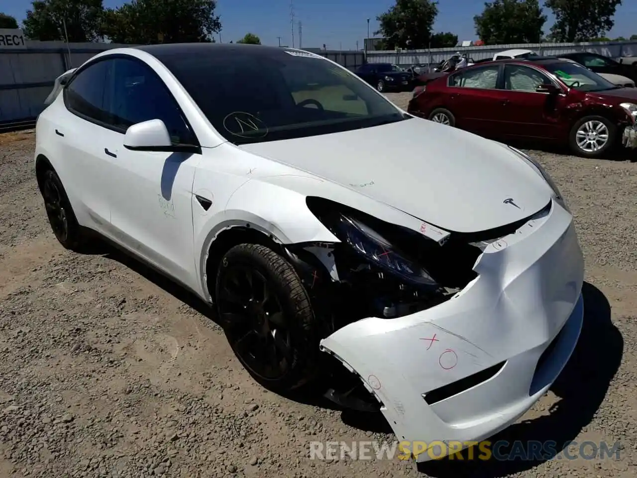 1 Photograph of a damaged car 7SAYGDEE5NF493552 TESLA MODEL Y 2022