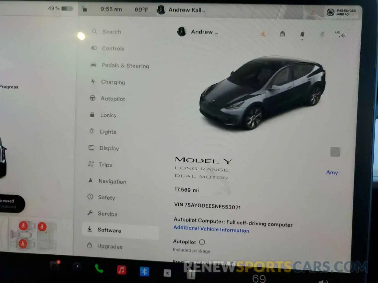 9 Фотография поврежденного автомобиля 7SAYGDEE5NF553071 TESLA MODEL Y 2022