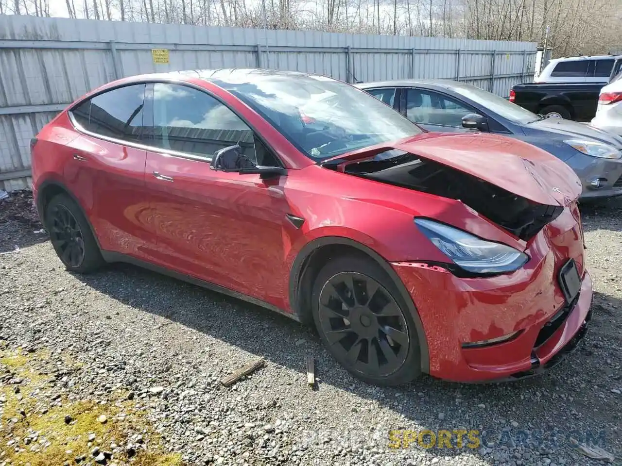 4 Фотография поврежденного автомобиля 7SAYGDEE6NF386719 TESLA MODEL Y 2022