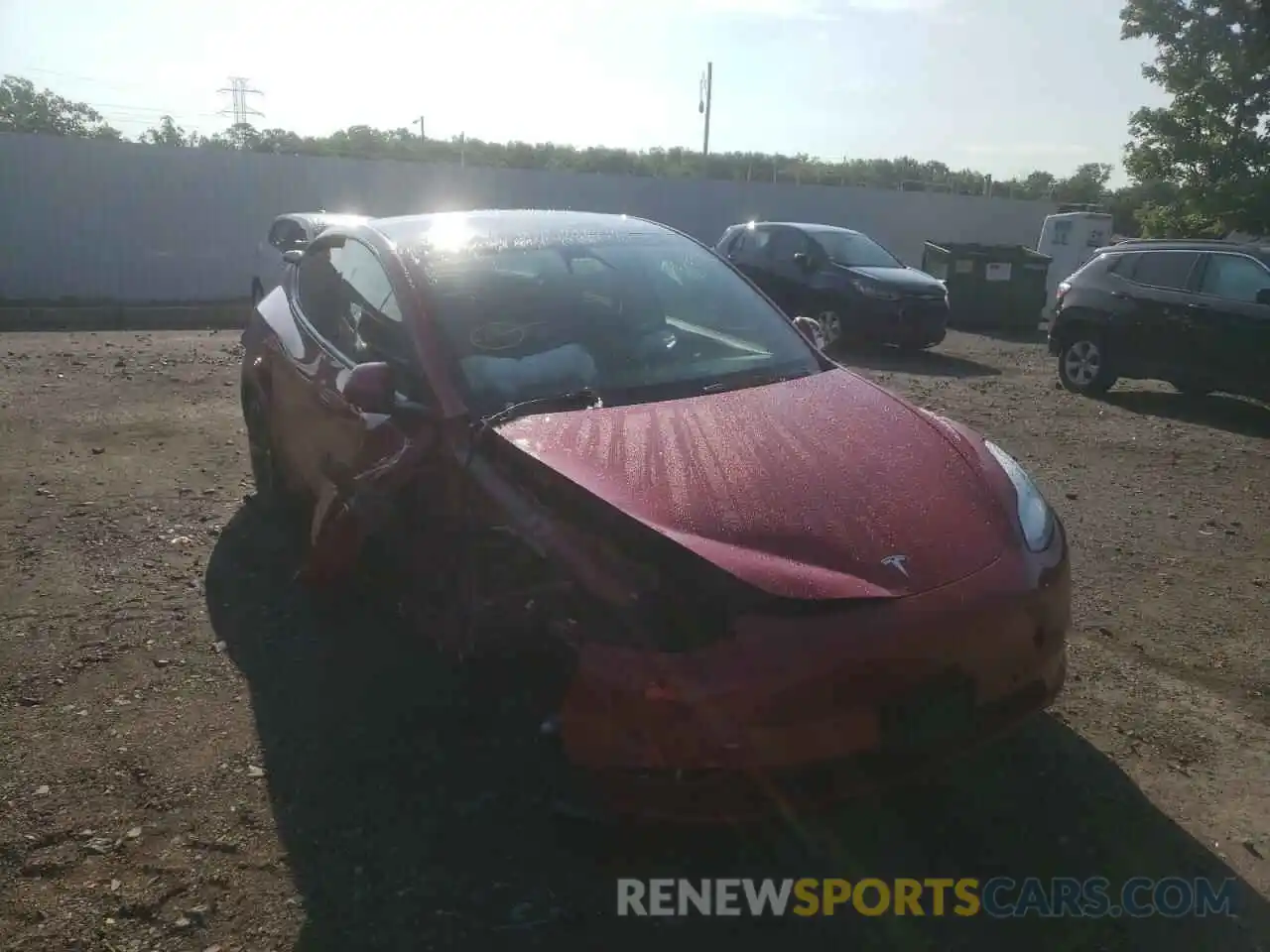 1 Photograph of a damaged car 7SAYGDEE6NF387529 TESLA MODEL Y 2022