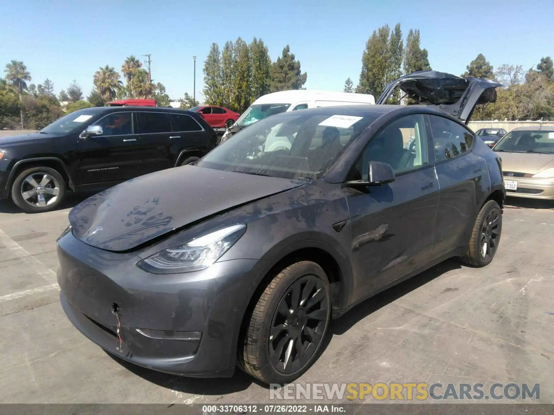 2 Photograph of a damaged car 7SAYGDEE6NF458261 TESLA MODEL Y 2022