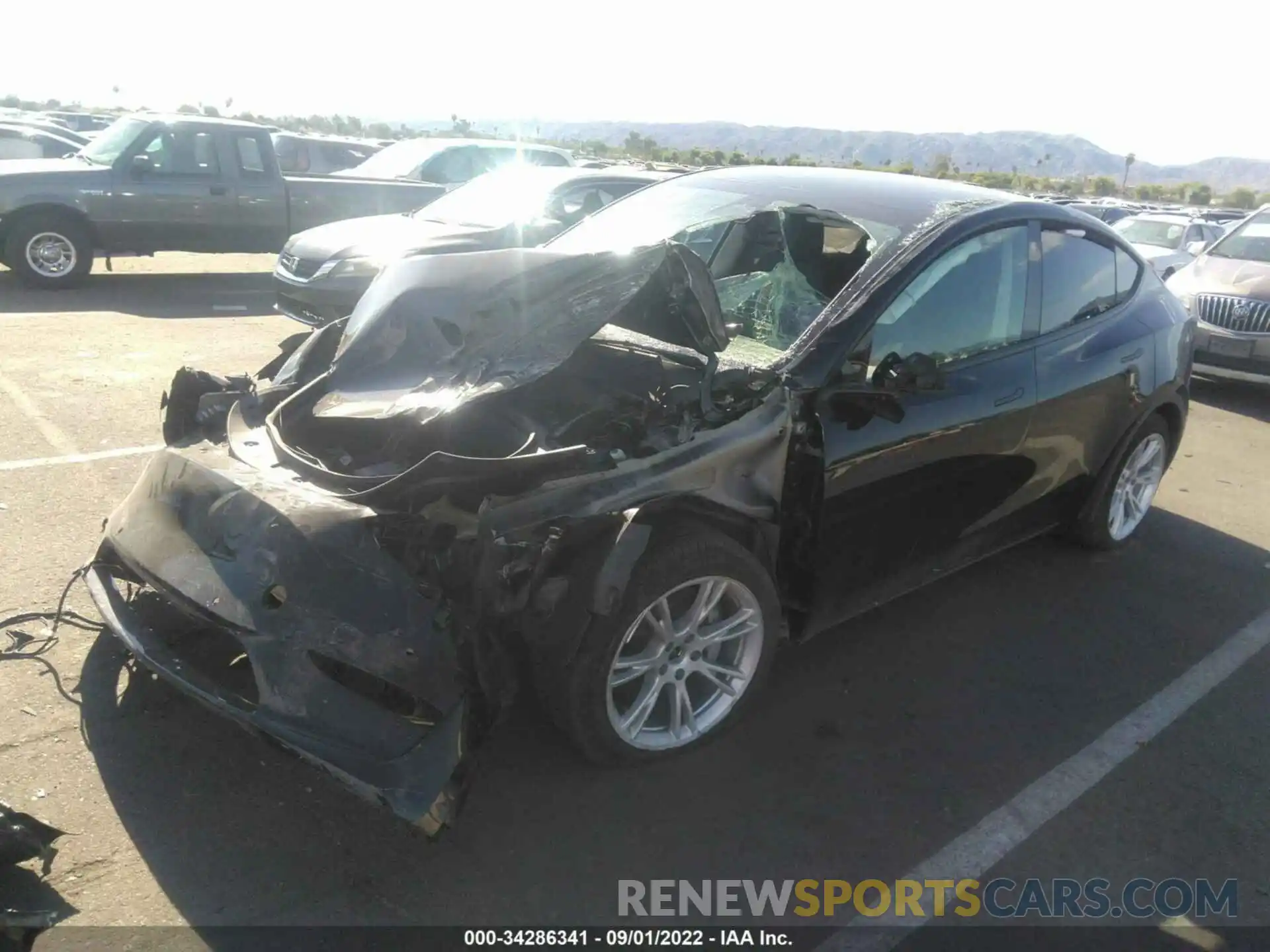 2 Photograph of a damaged car 7SAYGDEE7NF321362 TESLA MODEL Y 2022