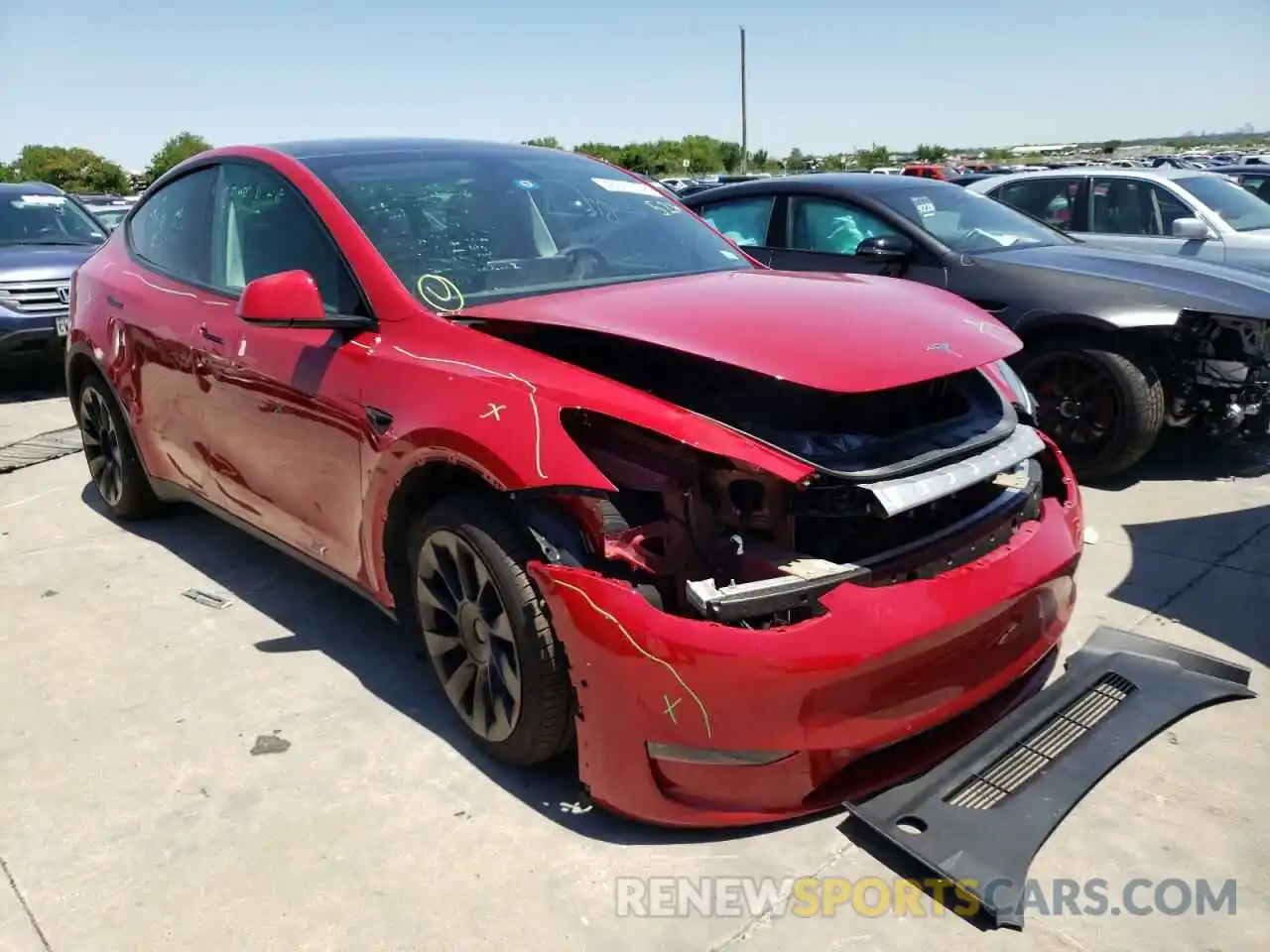 1 Photograph of a damaged car 7SAYGDEE7NF366852 TESLA MODEL Y 2022