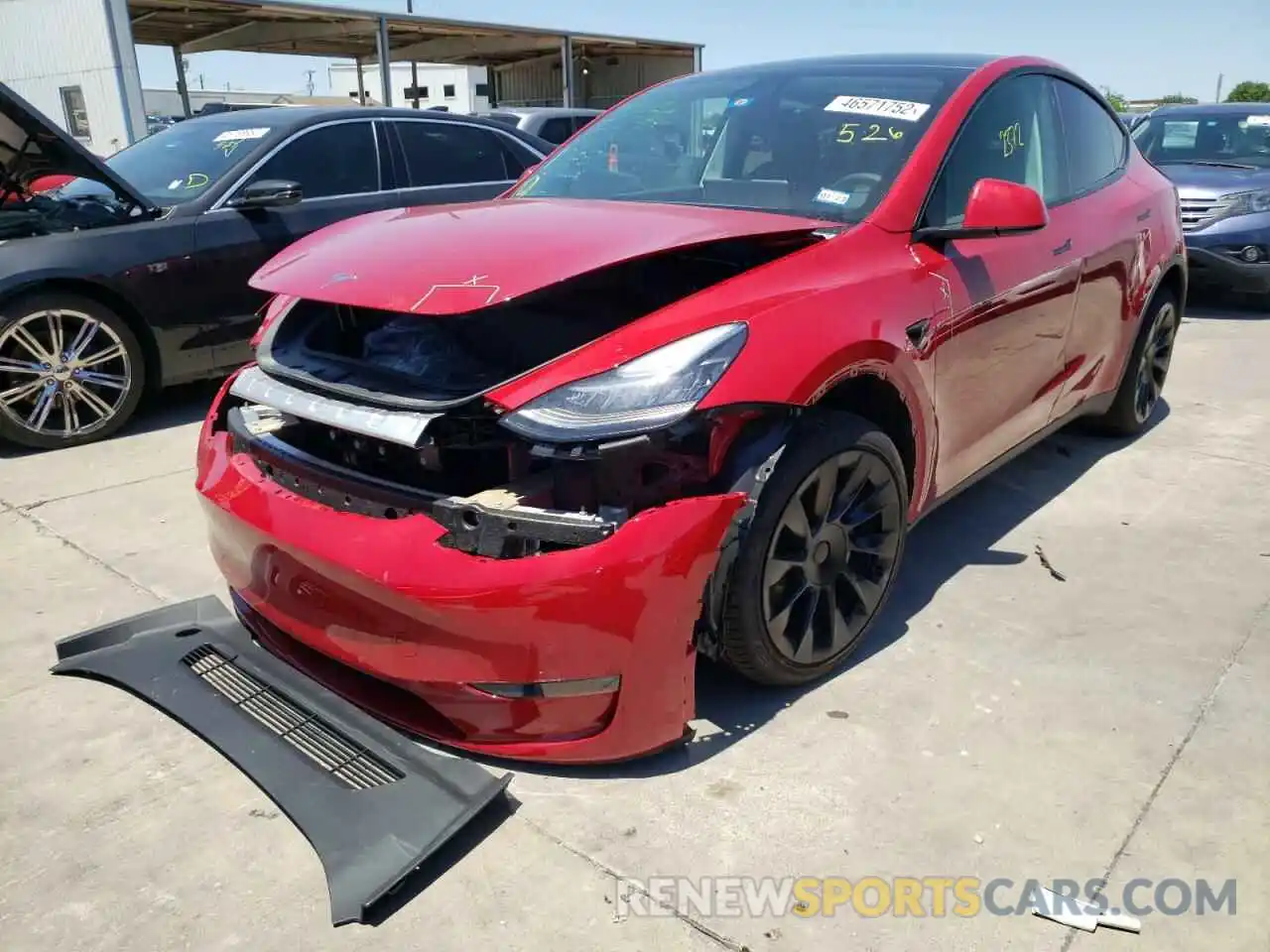 2 Photograph of a damaged car 7SAYGDEE7NF366852 TESLA MODEL Y 2022