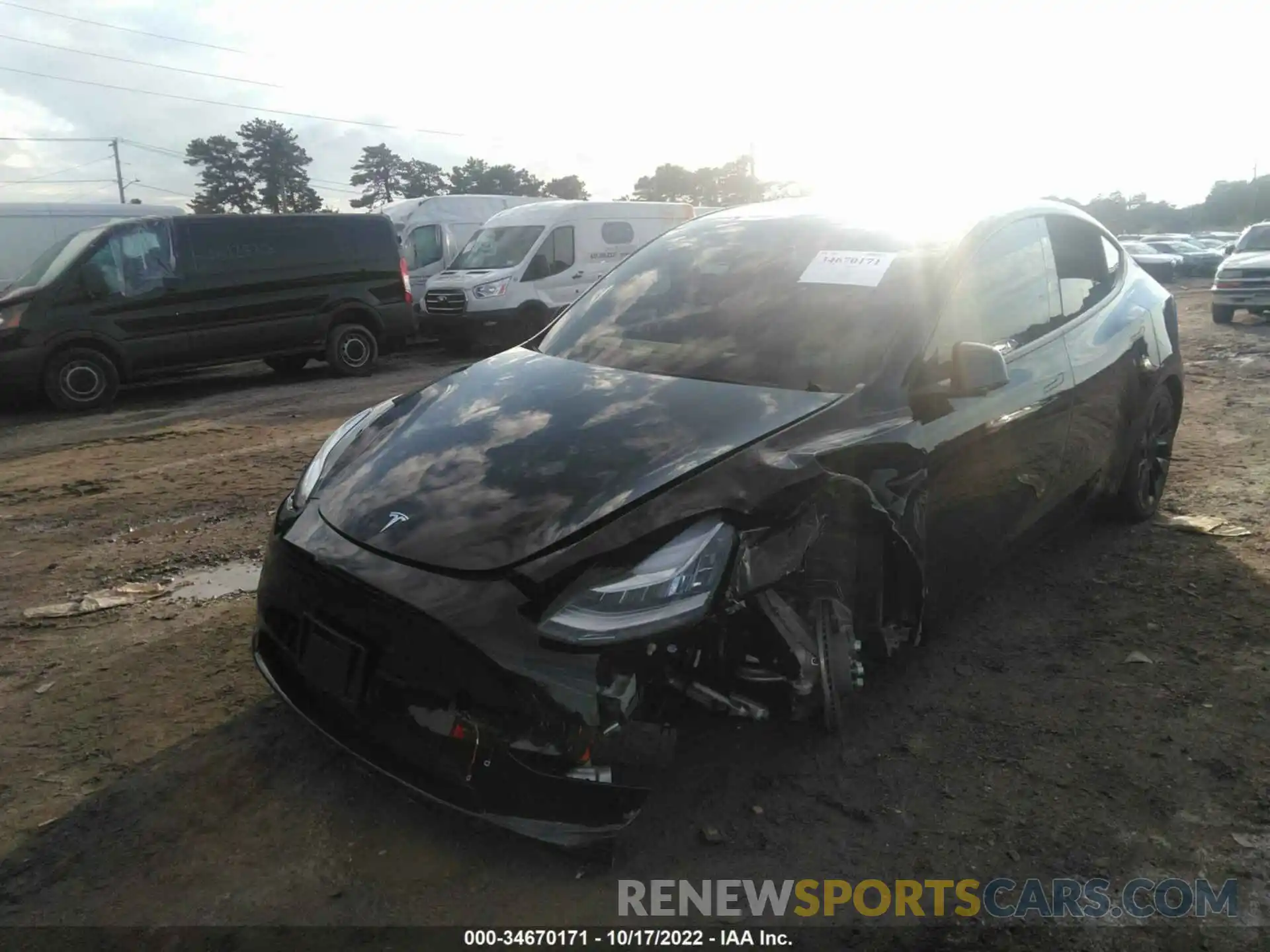 2 Photograph of a damaged car 7SAYGDEE7NF450346 TESLA MODEL Y 2022