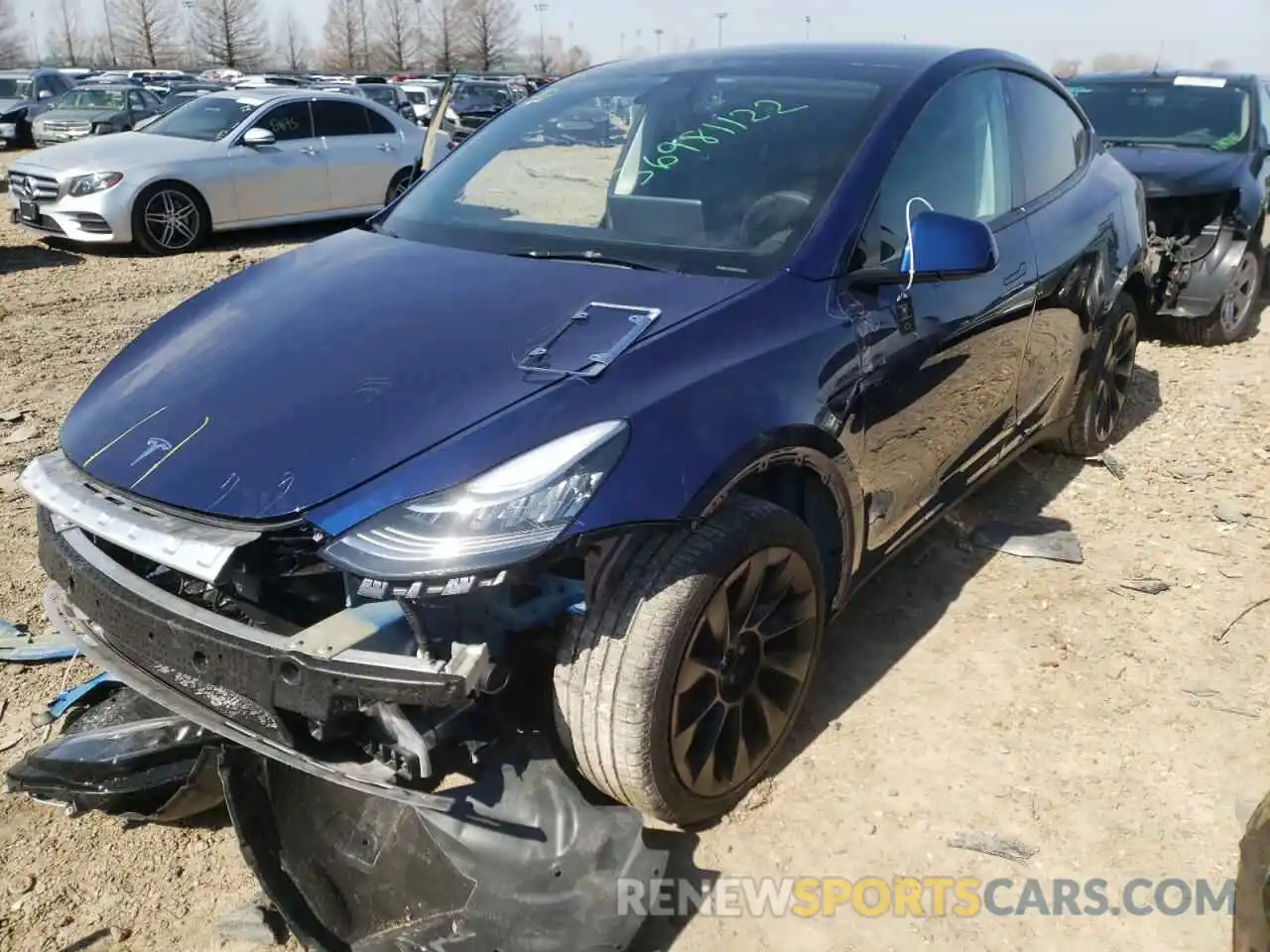 2 Photograph of a damaged car 7SAYGDEE8NF336338 TESLA MODEL Y 2022