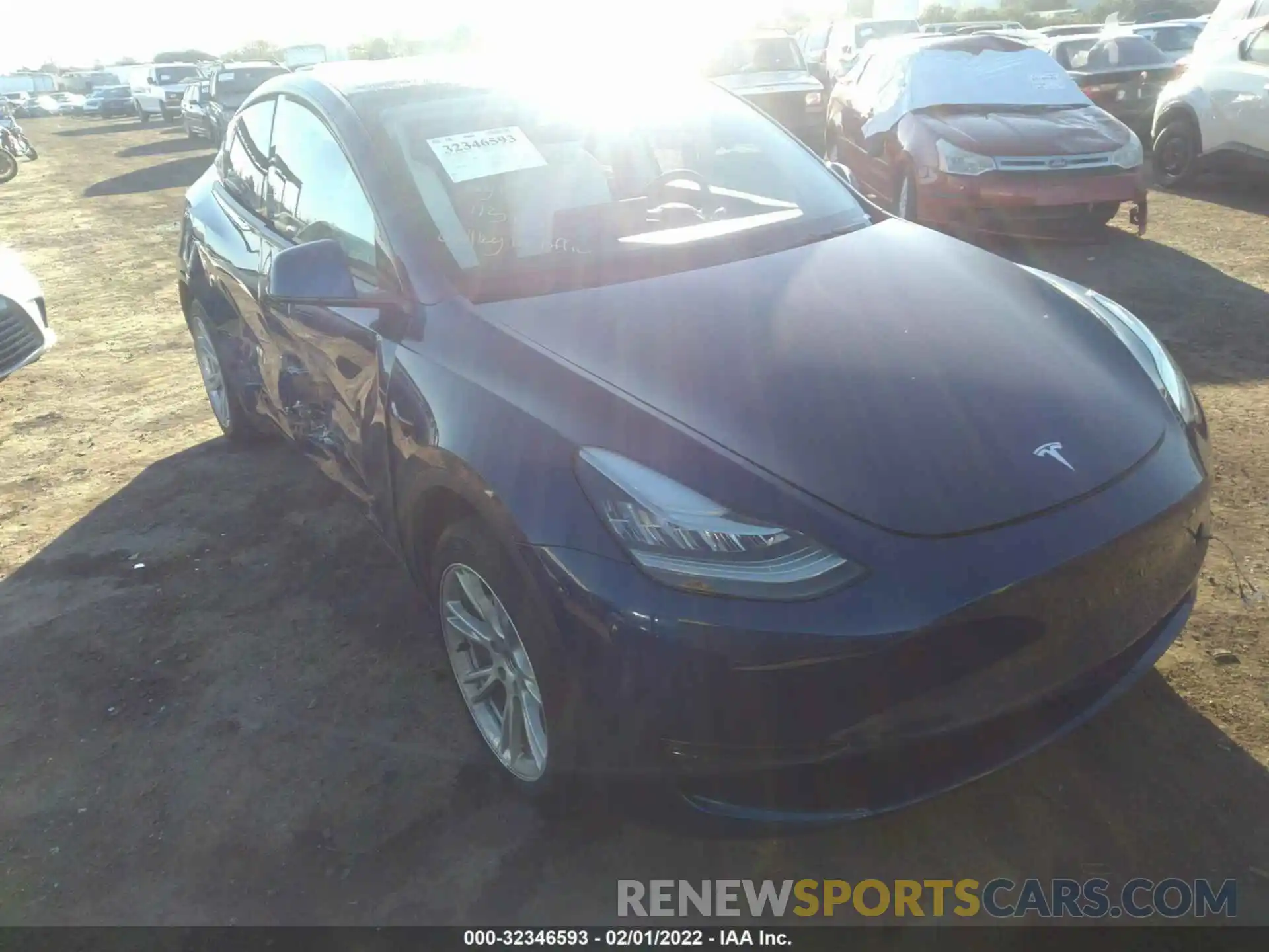 1 Photograph of a damaged car 7SAYGDEE8NF339482 TESLA MODEL Y 2022