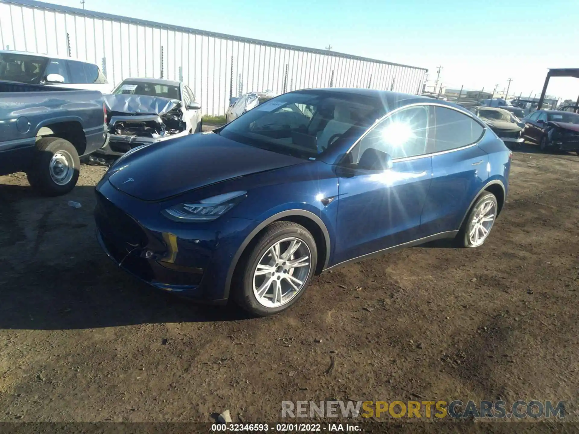 2 Photograph of a damaged car 7SAYGDEE8NF339482 TESLA MODEL Y 2022