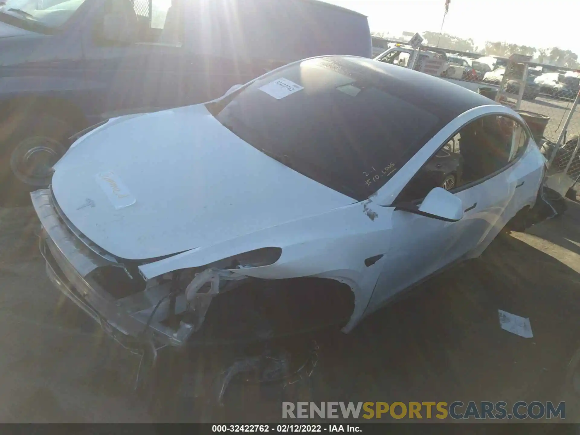 2 Photograph of a damaged car 7SAYGDEE8NF366973 TESLA MODEL Y 2022