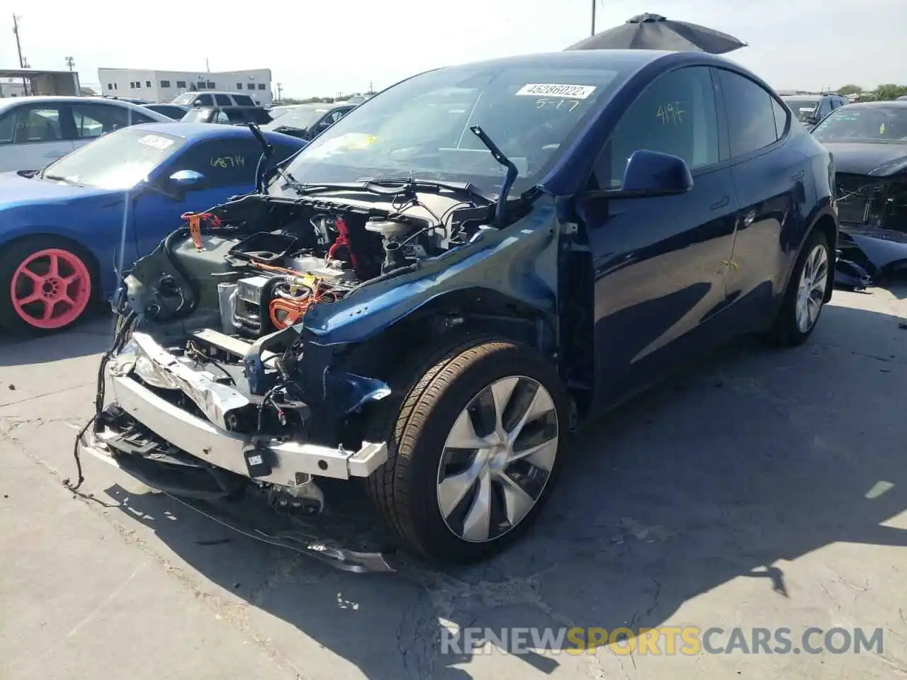 2 Photograph of a damaged car 7SAYGDEE8NF369842 TESLA MODEL Y 2022