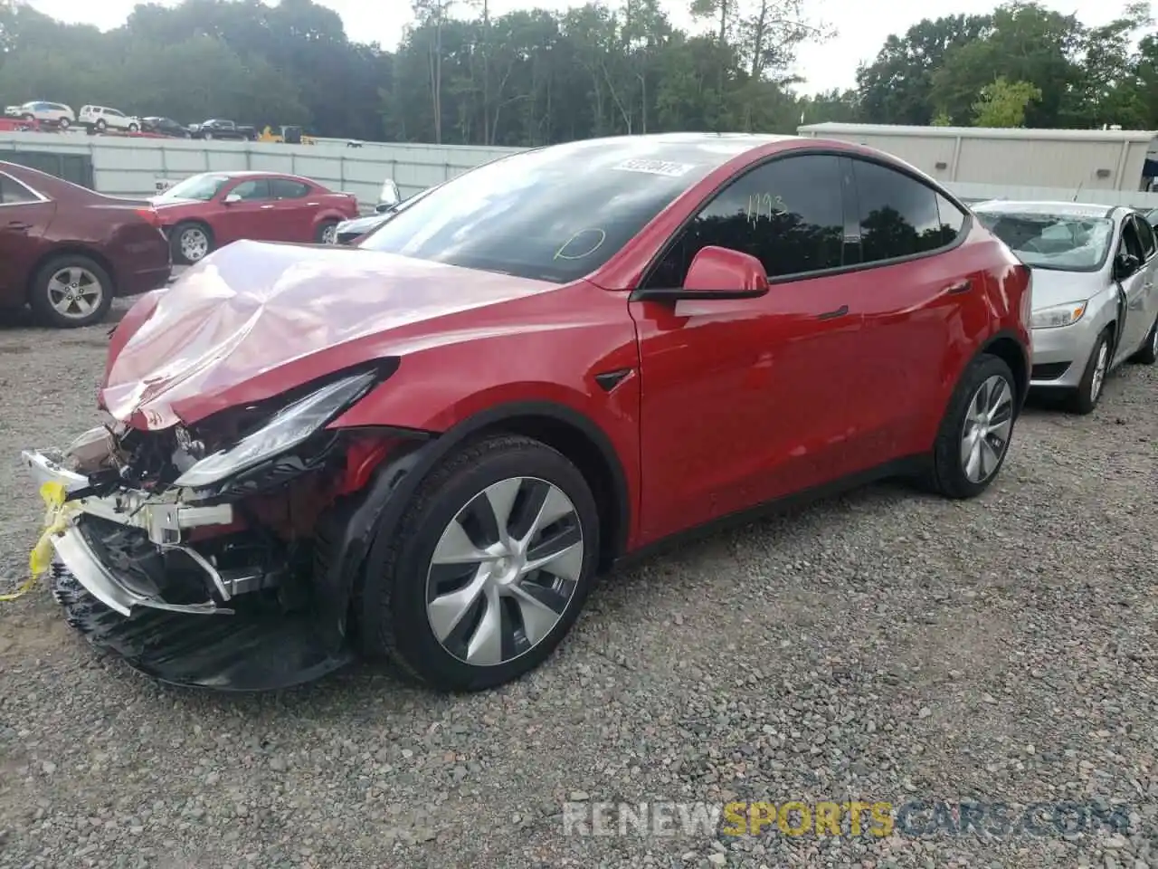 2 Photograph of a damaged car 7SAYGDEE8NF436178 TESLA MODEL Y 2022