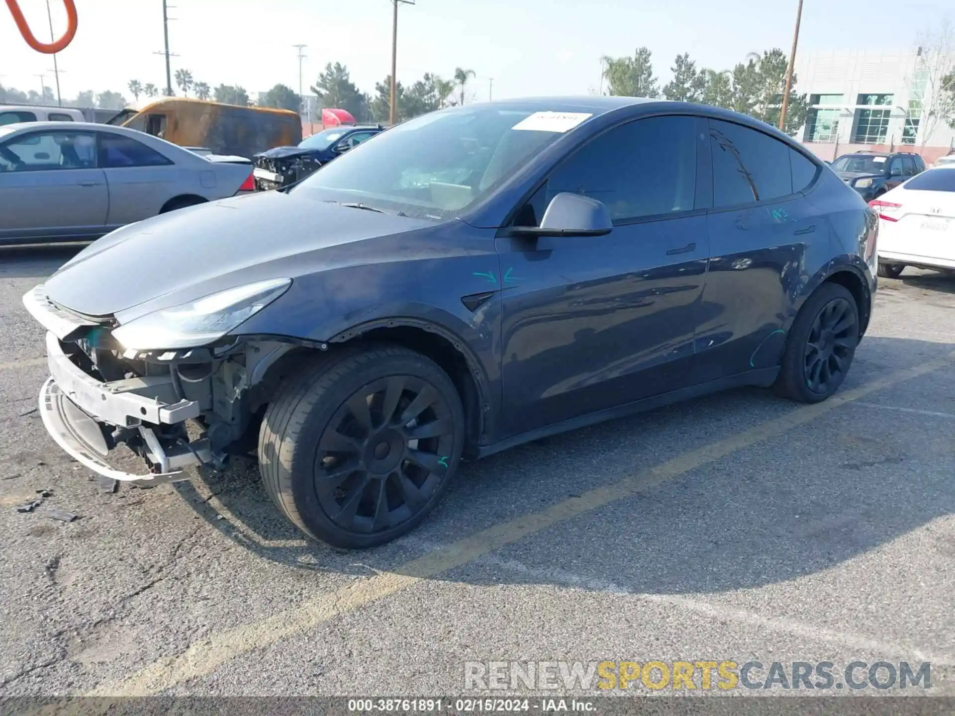 2 Photograph of a damaged car 7SAYGDEE8NF481380 TESLA MODEL Y 2022