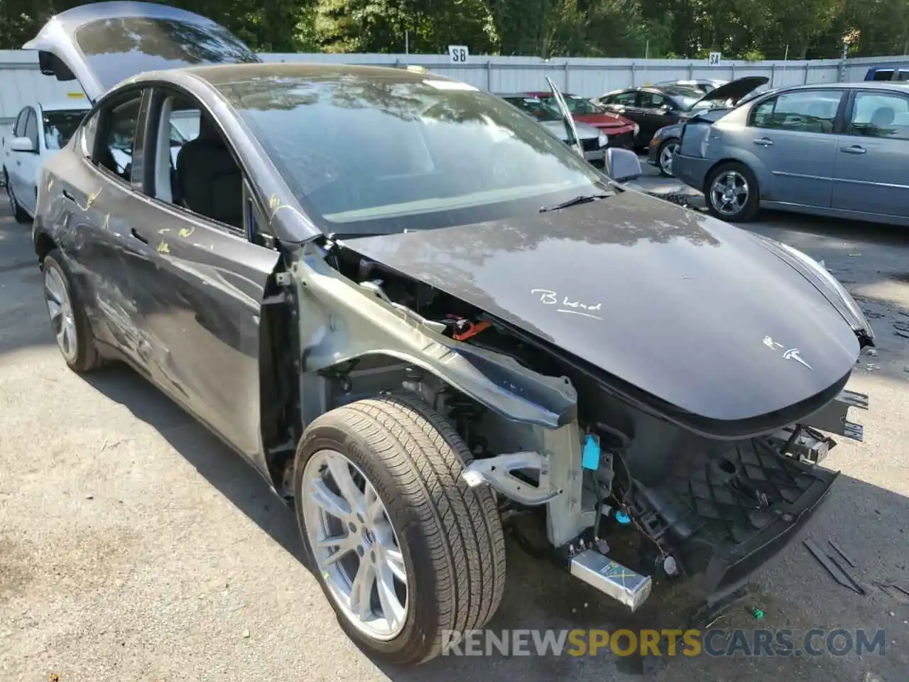 1 Photograph of a damaged car 7SAYGDEE9NF308273 TESLA MODEL Y 2022