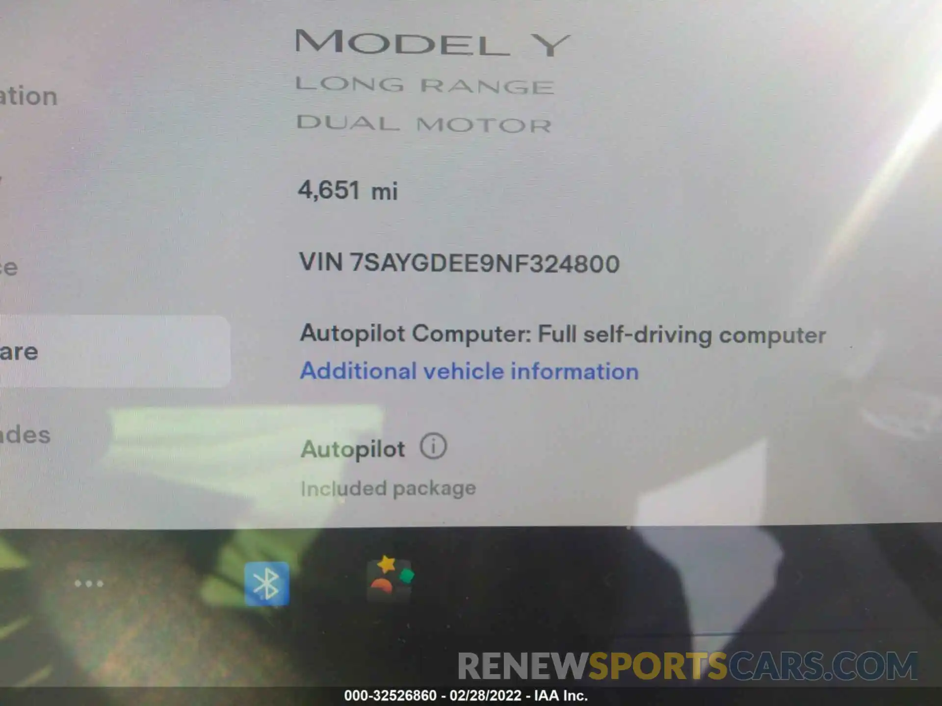 9 Фотография поврежденного автомобиля 7SAYGDEE9NF324800 TESLA MODEL Y 2022