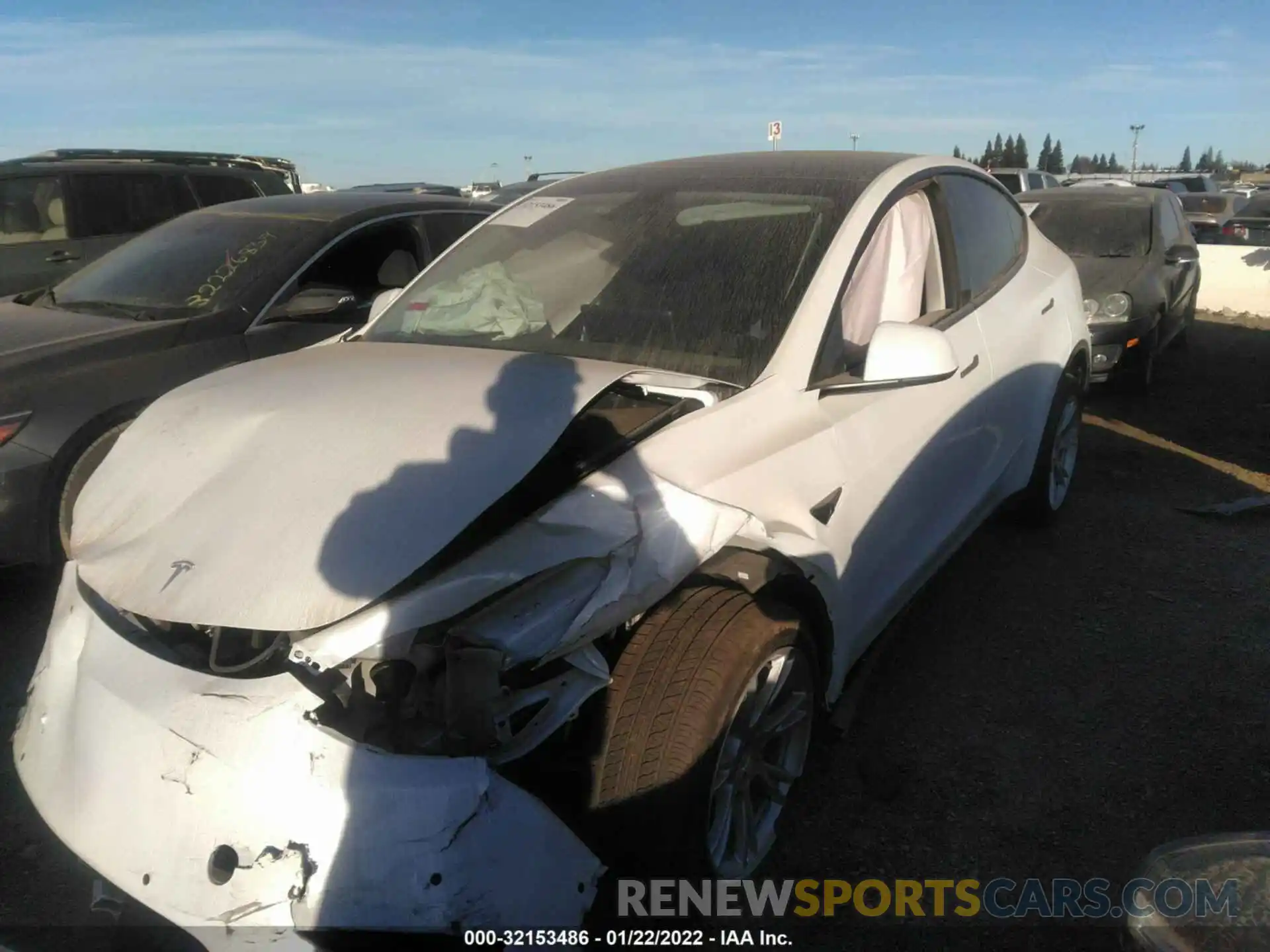 2 Photograph of a damaged car 7SAYGDEE9NF348563 TESLA MODEL Y 2022