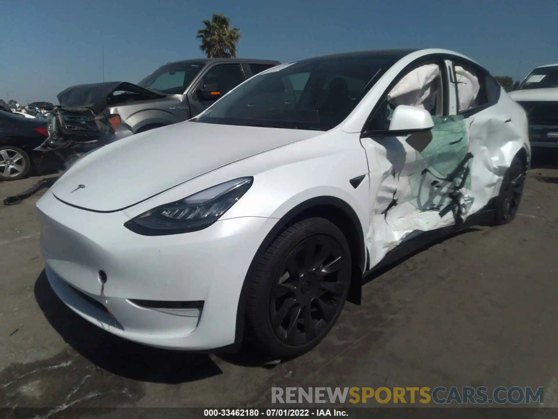 2 Photograph of a damaged car 7SAYGDEE9NF444225 TESLA MODEL Y 2022