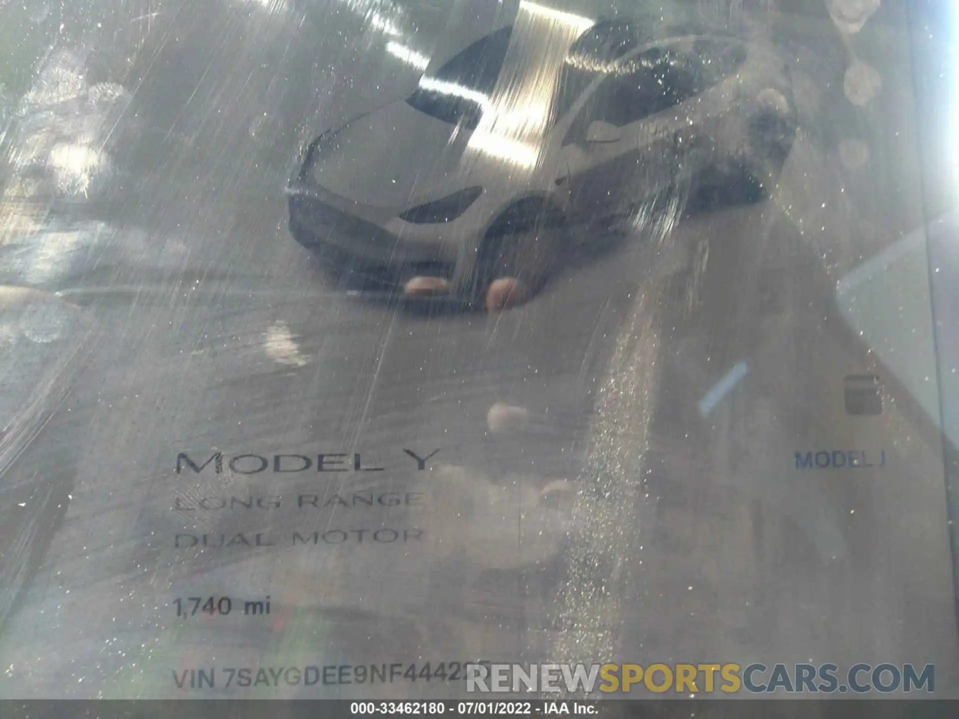 7 Photograph of a damaged car 7SAYGDEE9NF444225 TESLA MODEL Y 2022