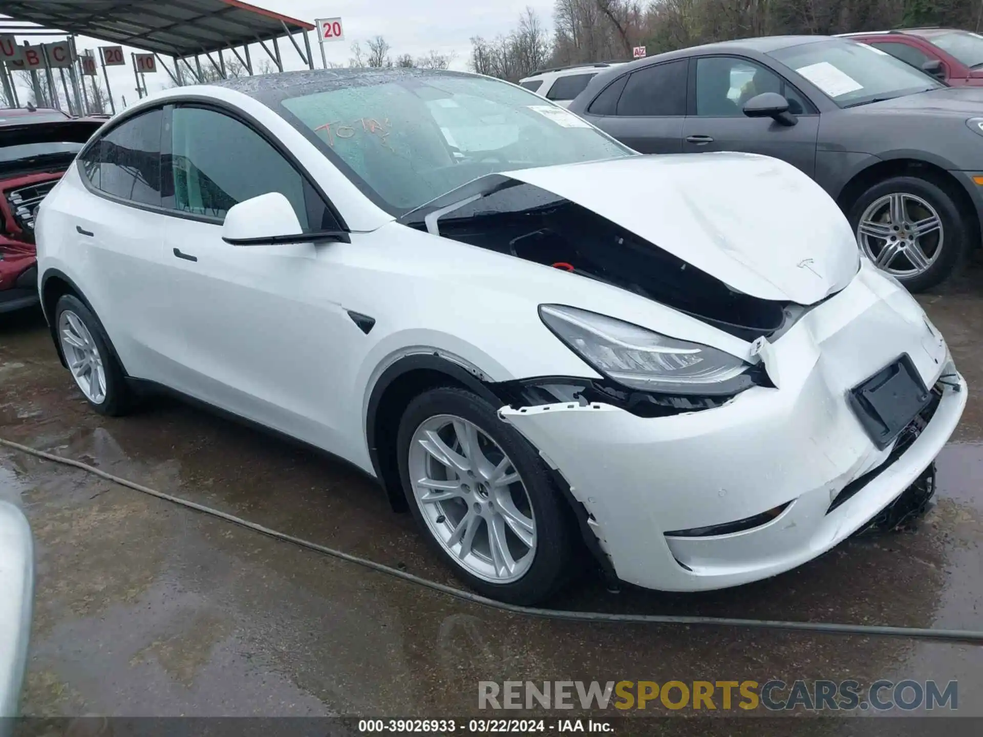 1 Photograph of a damaged car 7SAYGDEEXNF321288 TESLA MODEL Y 2022