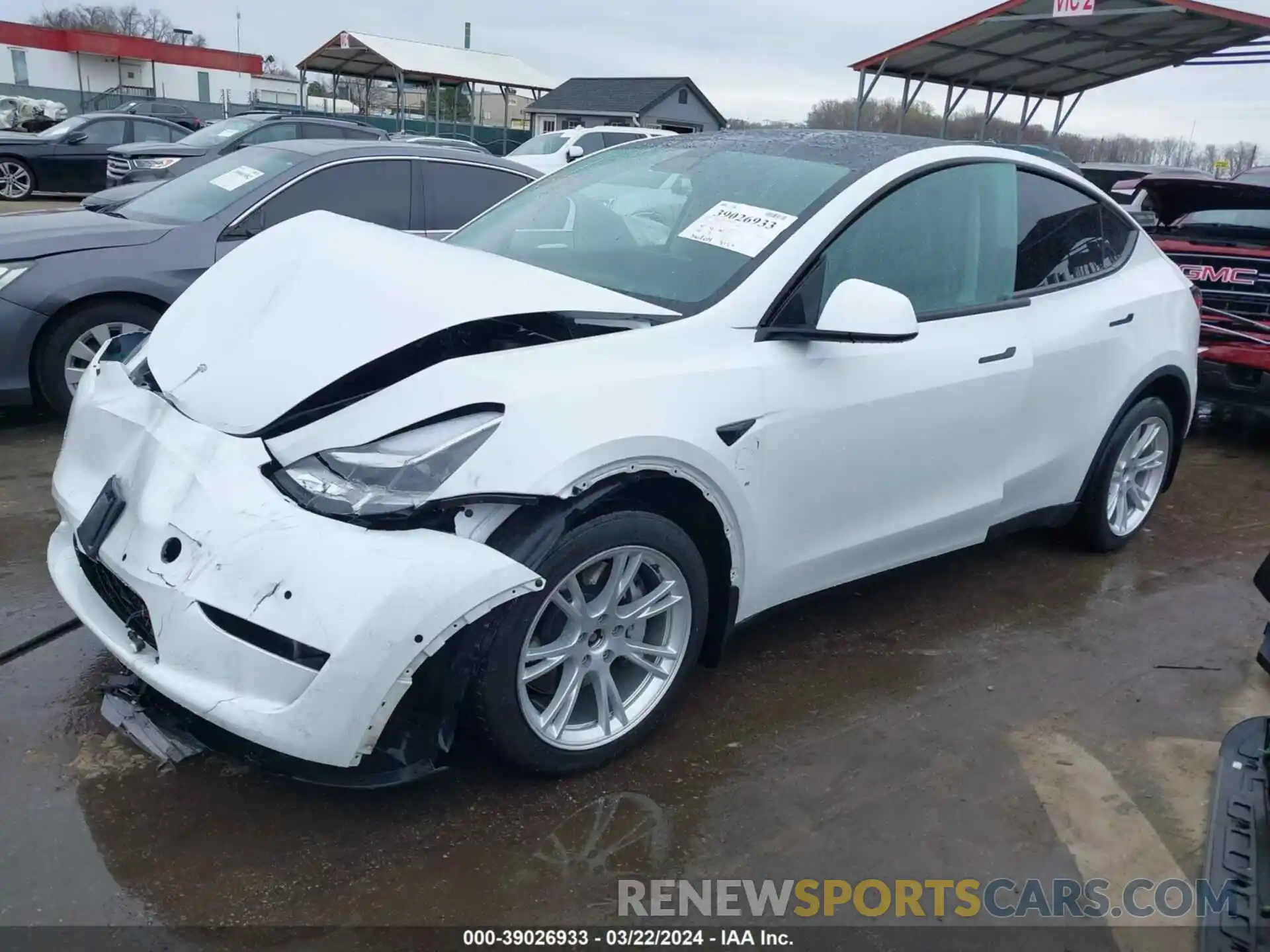 2 Photograph of a damaged car 7SAYGDEEXNF321288 TESLA MODEL Y 2022