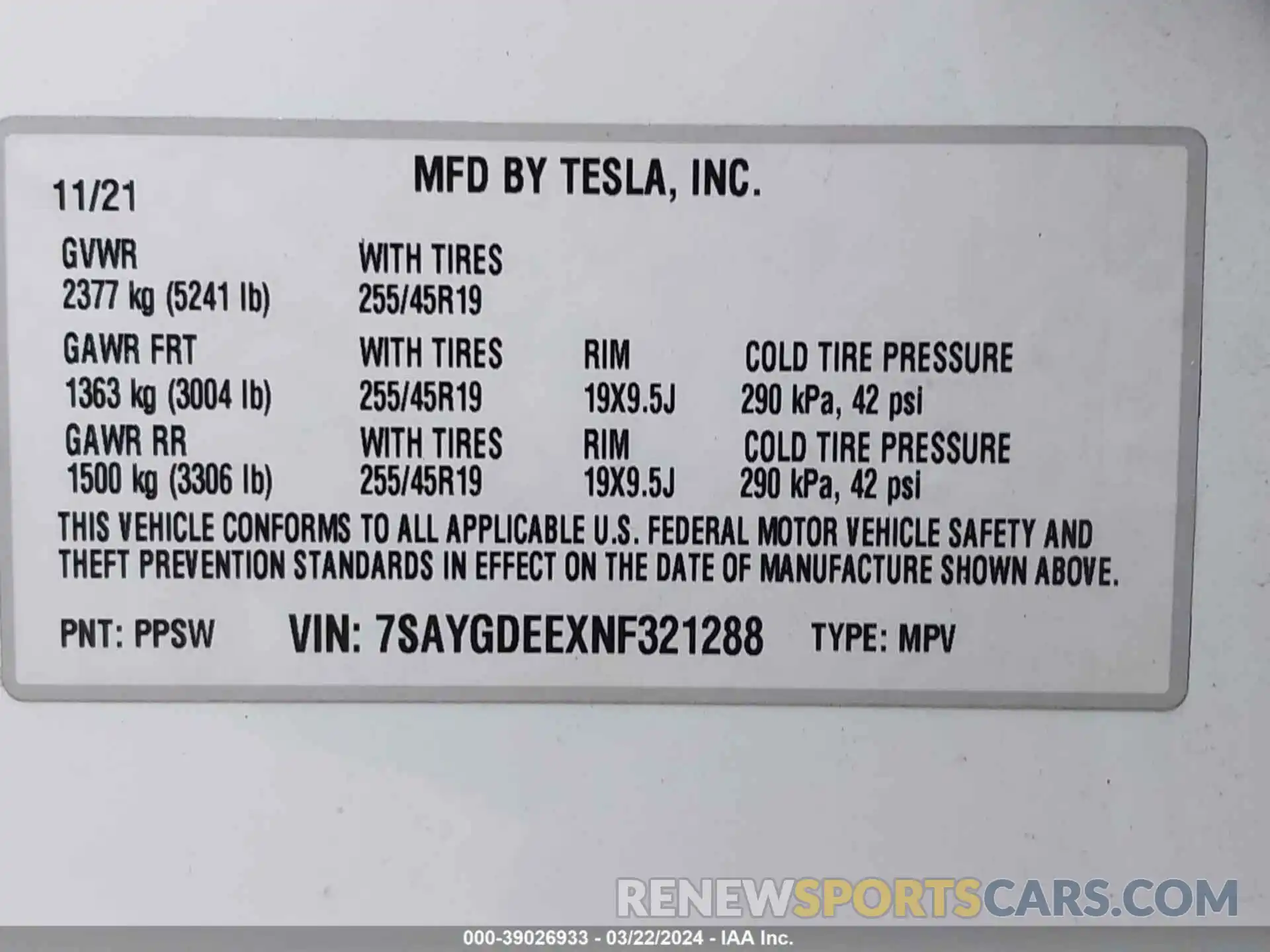 9 Photograph of a damaged car 7SAYGDEEXNF321288 TESLA MODEL Y 2022