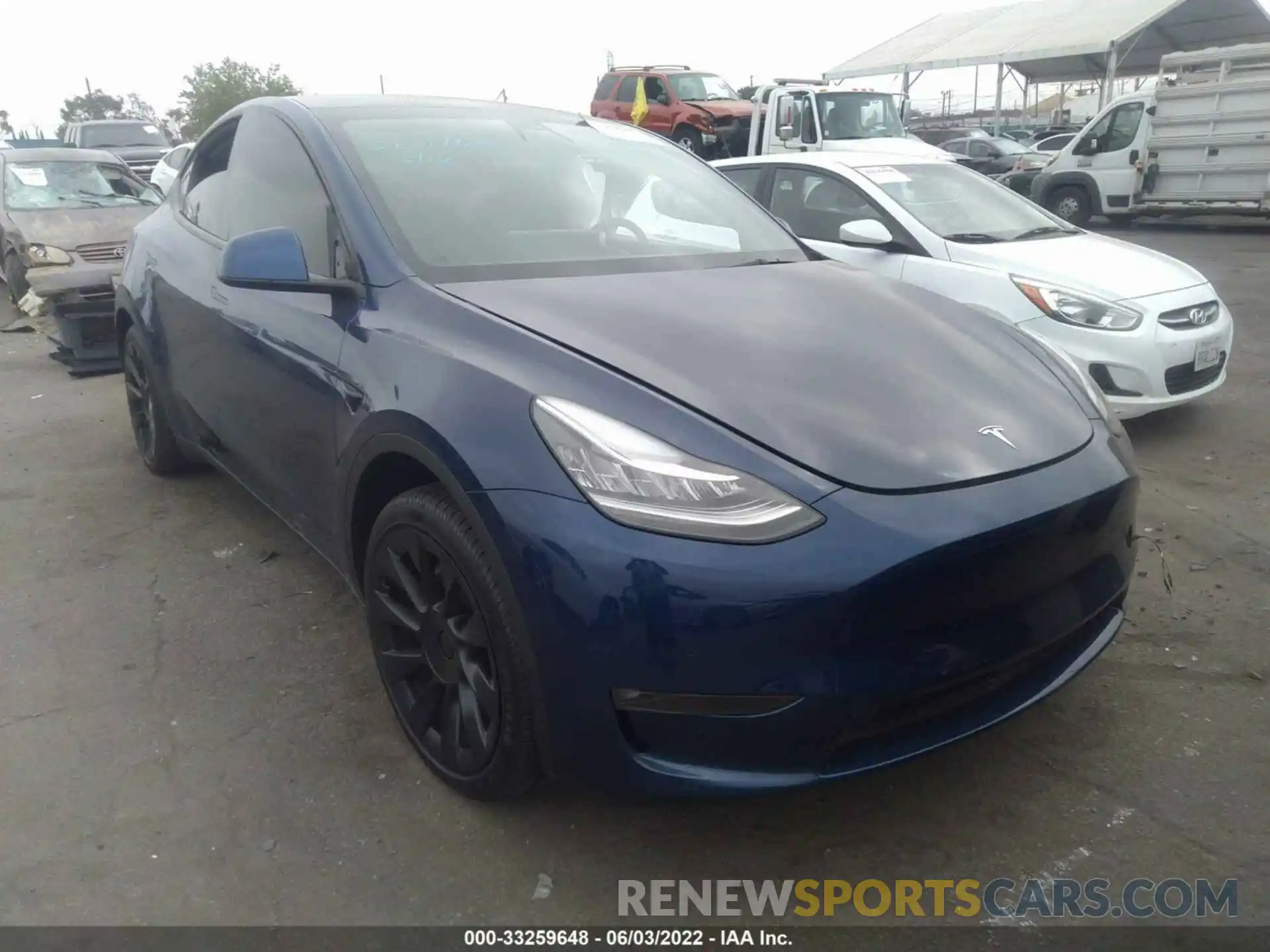 1 Photograph of a damaged car 7SAYGDEEXNF348572 TESLA MODEL Y 2022