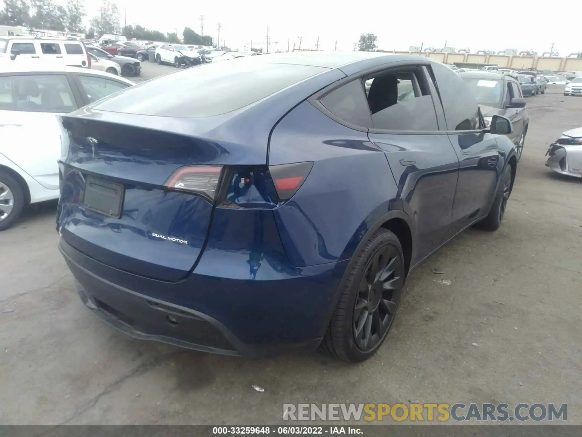 4 Фотография поврежденного автомобиля 7SAYGDEEXNF348572 TESLA MODEL Y 2022