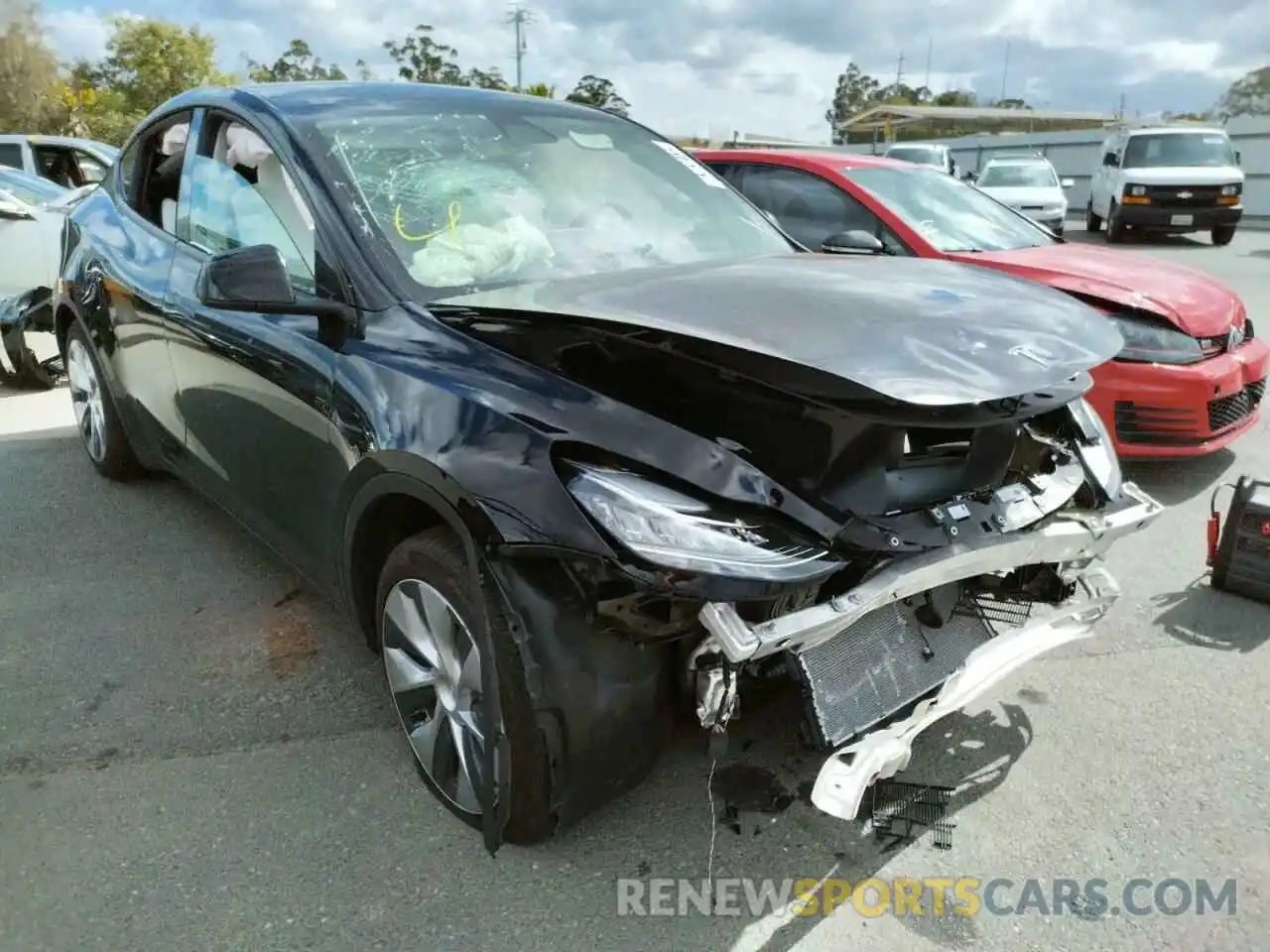 1 Photograph of a damaged car 7SAYGDEEXNF351360 TESLA MODEL Y 2022