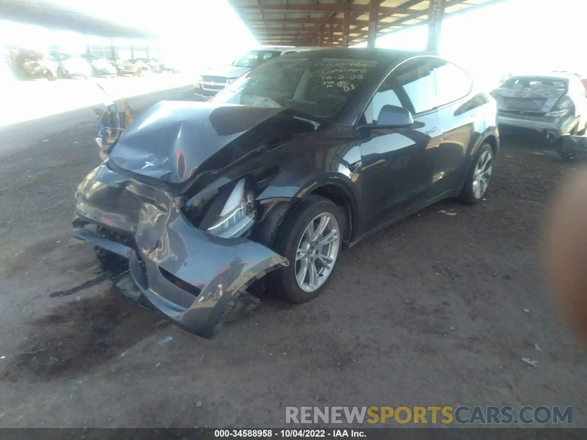 2 Photograph of a damaged car 7SAYGDEEXNF360690 TESLA MODEL Y 2022