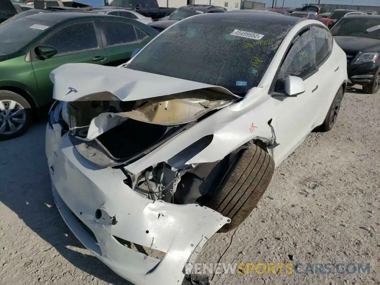 2 Photograph of a damaged car 7SAYGDEEXNF361922 TESLA MODEL Y 2022