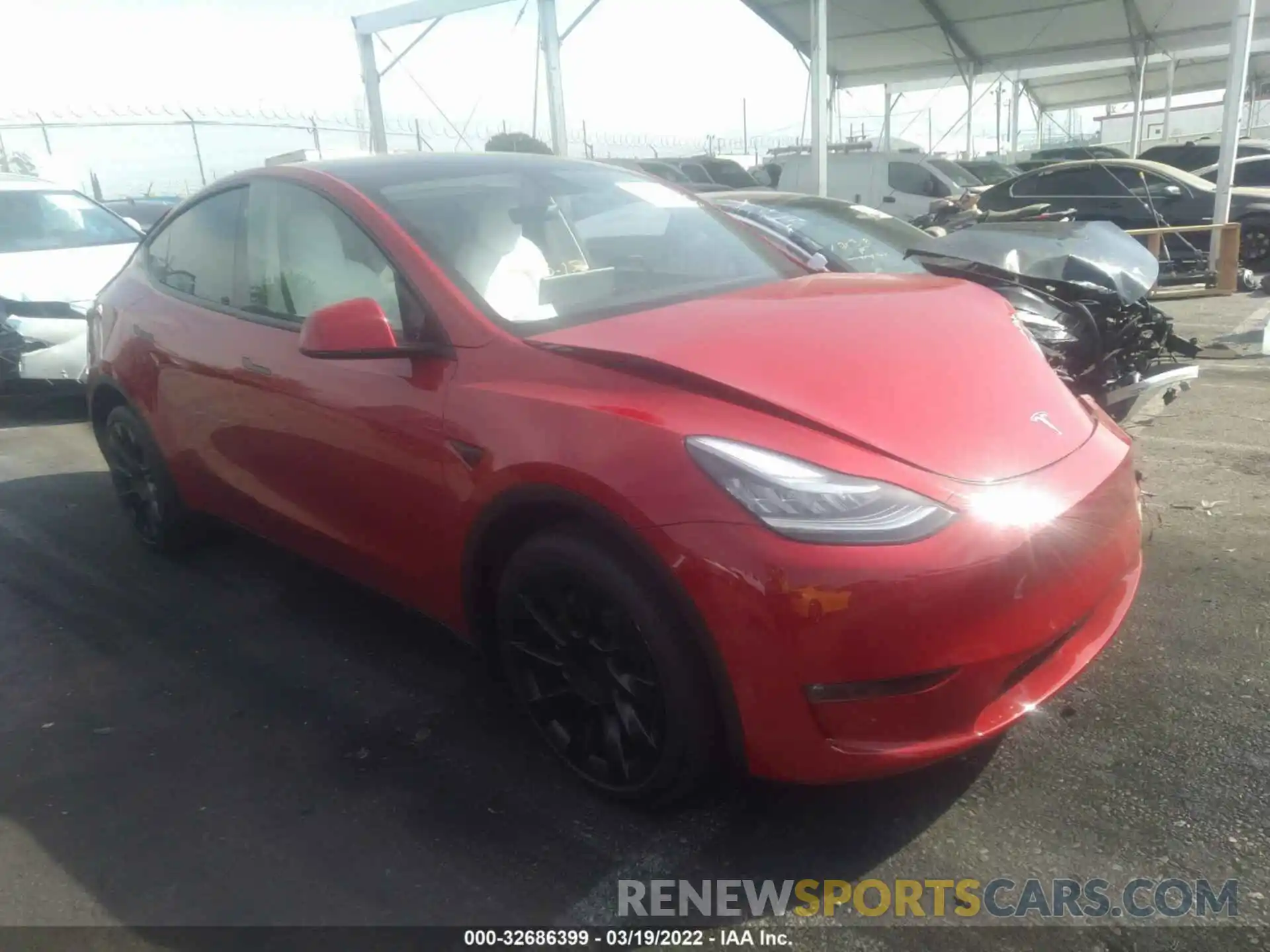 1 Photograph of a damaged car 7SAYGDEEXNF369213 TESLA MODEL Y 2022