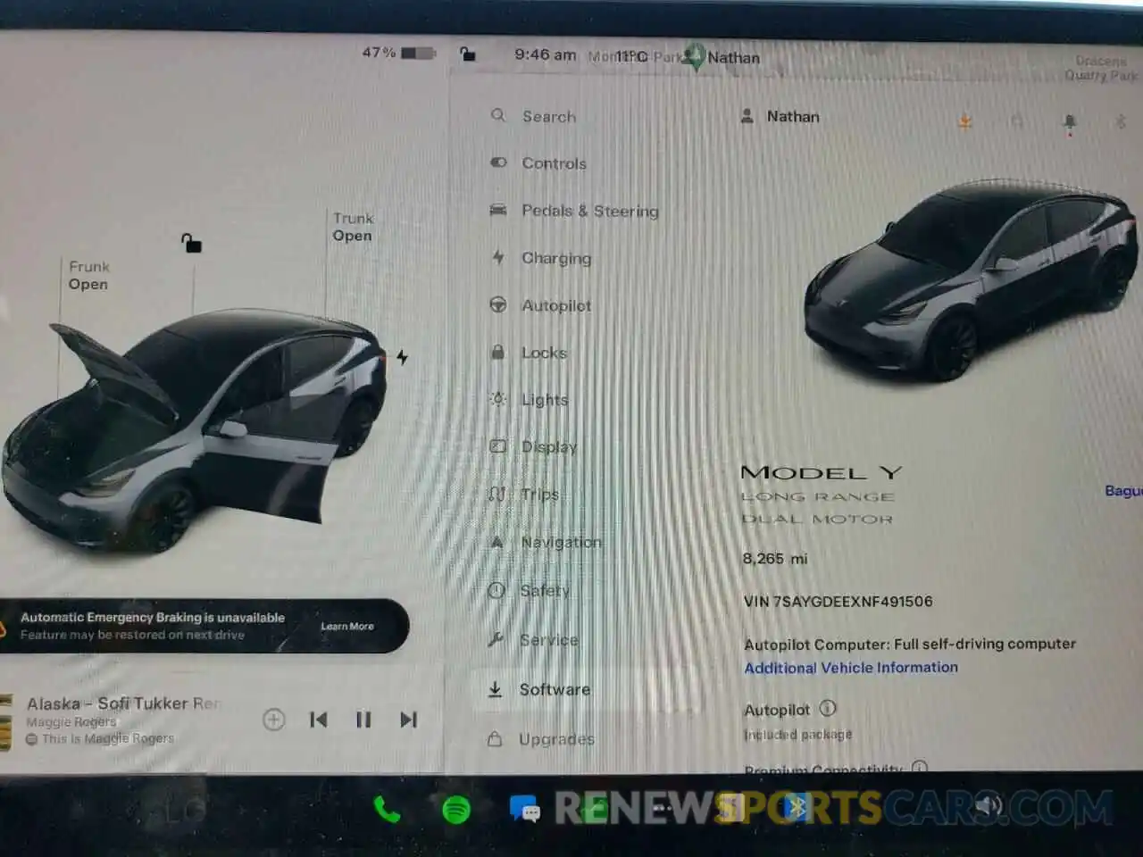 9 Photograph of a damaged car 7SAYGDEEXNF491506 TESLA MODEL Y 2022