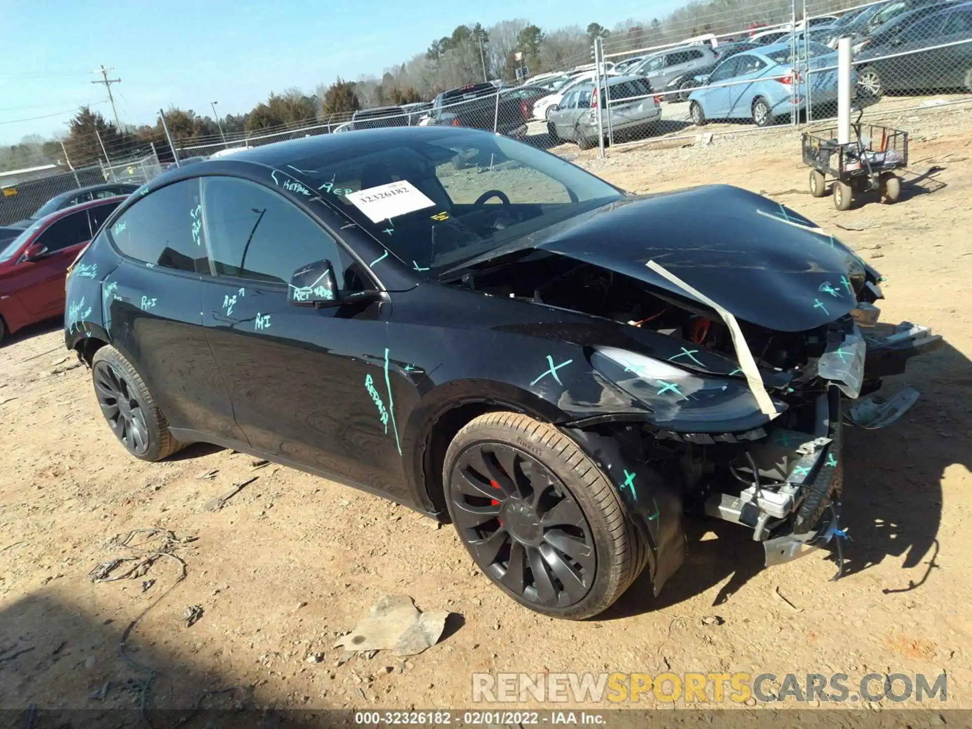 1 Photograph of a damaged car 7SAYGDEF0NF320322 TESLA MODEL Y 2022