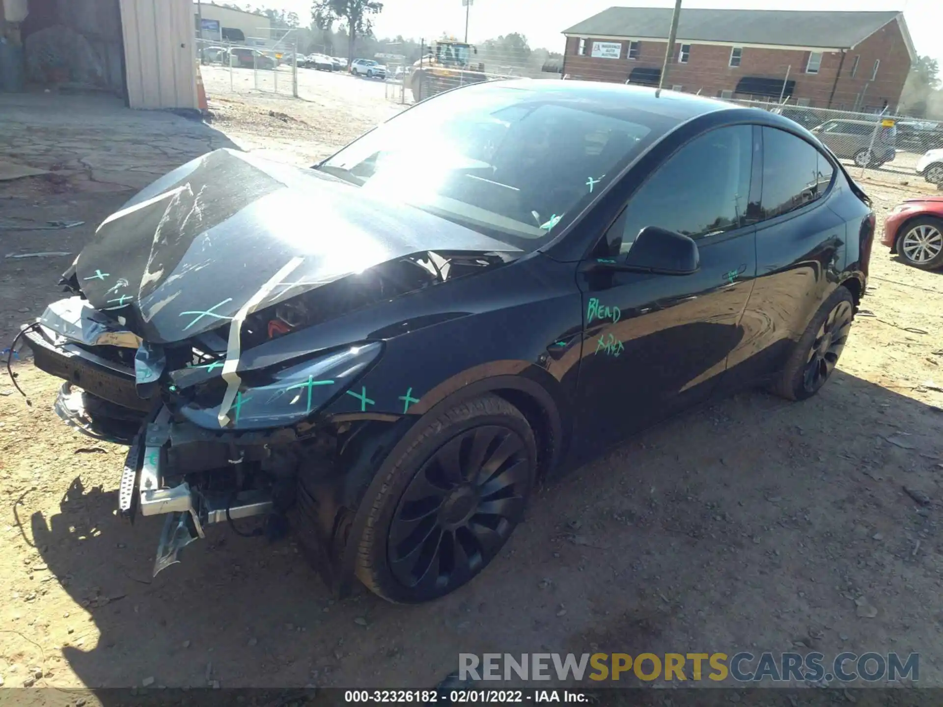 2 Photograph of a damaged car 7SAYGDEF0NF320322 TESLA MODEL Y 2022