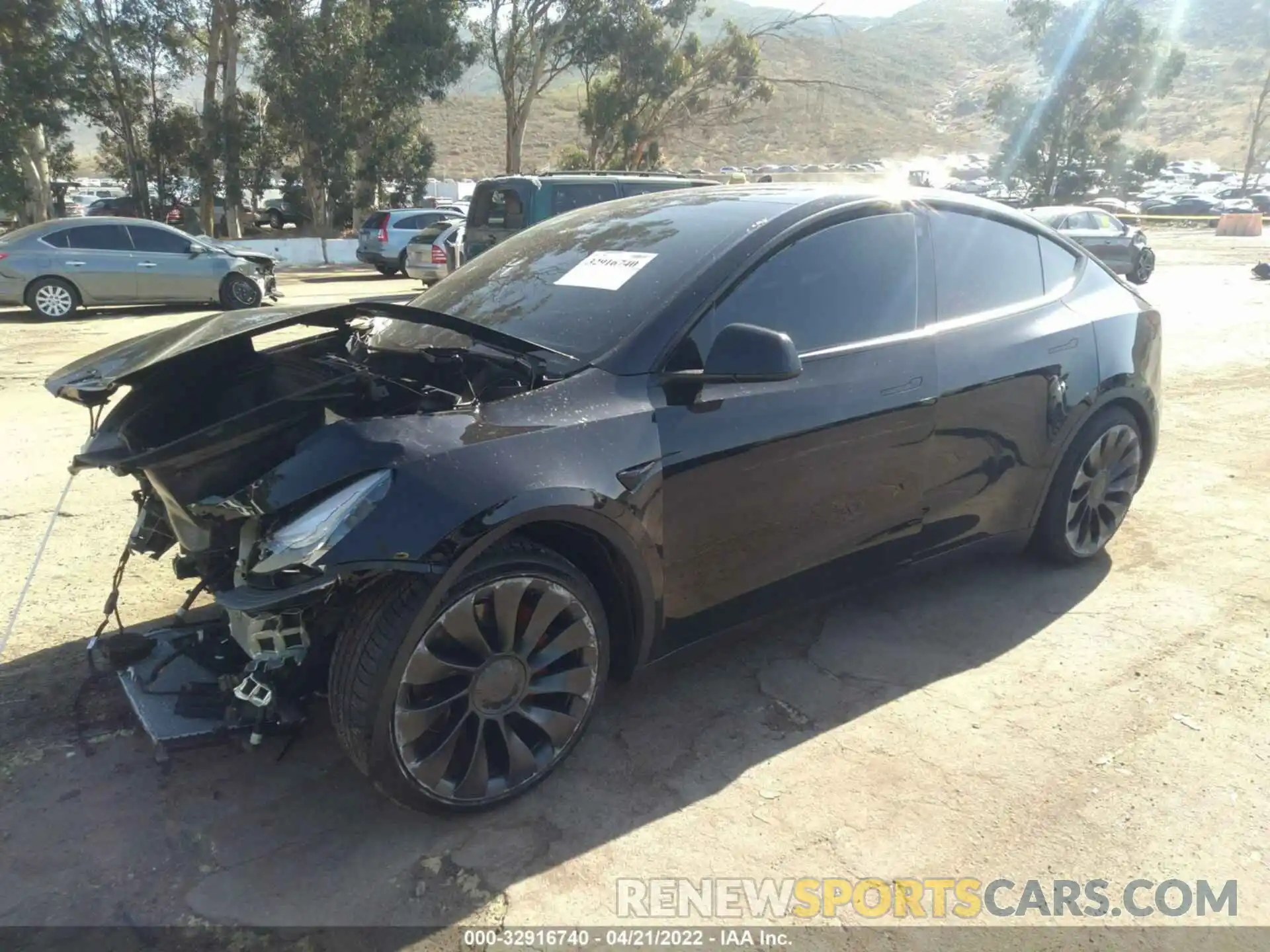 2 Photograph of a damaged car 7SAYGDEF0NF347021 TESLA MODEL Y 2022