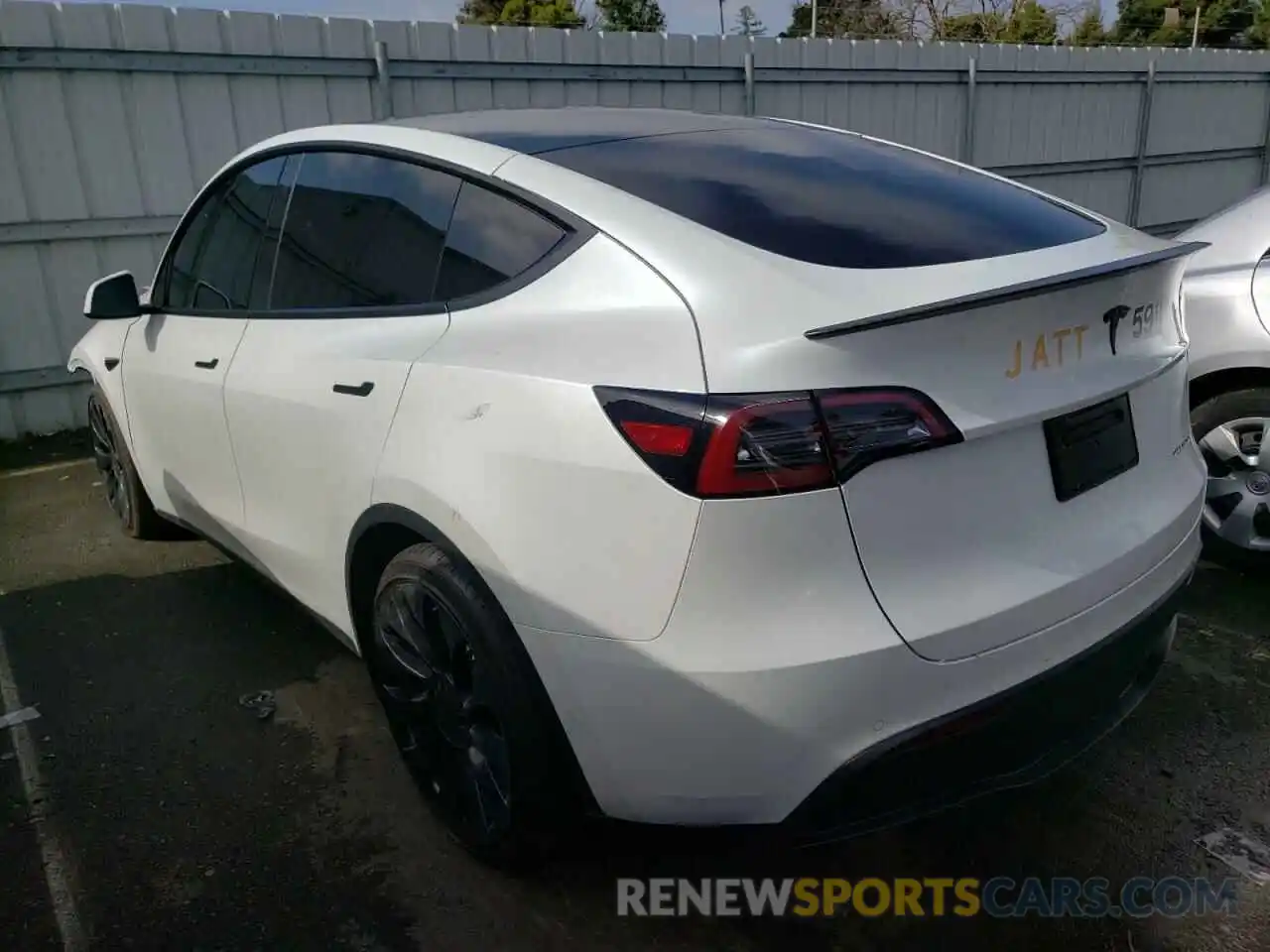 2 Photograph of a damaged car 7SAYGDEF0NF352204 TESLA MODEL Y 2022