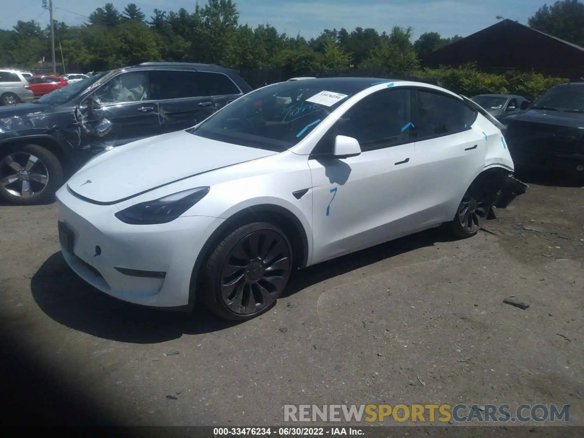 2 Фотография поврежденного автомобиля 7SAYGDEF0NF397756 TESLA MODEL Y 2022