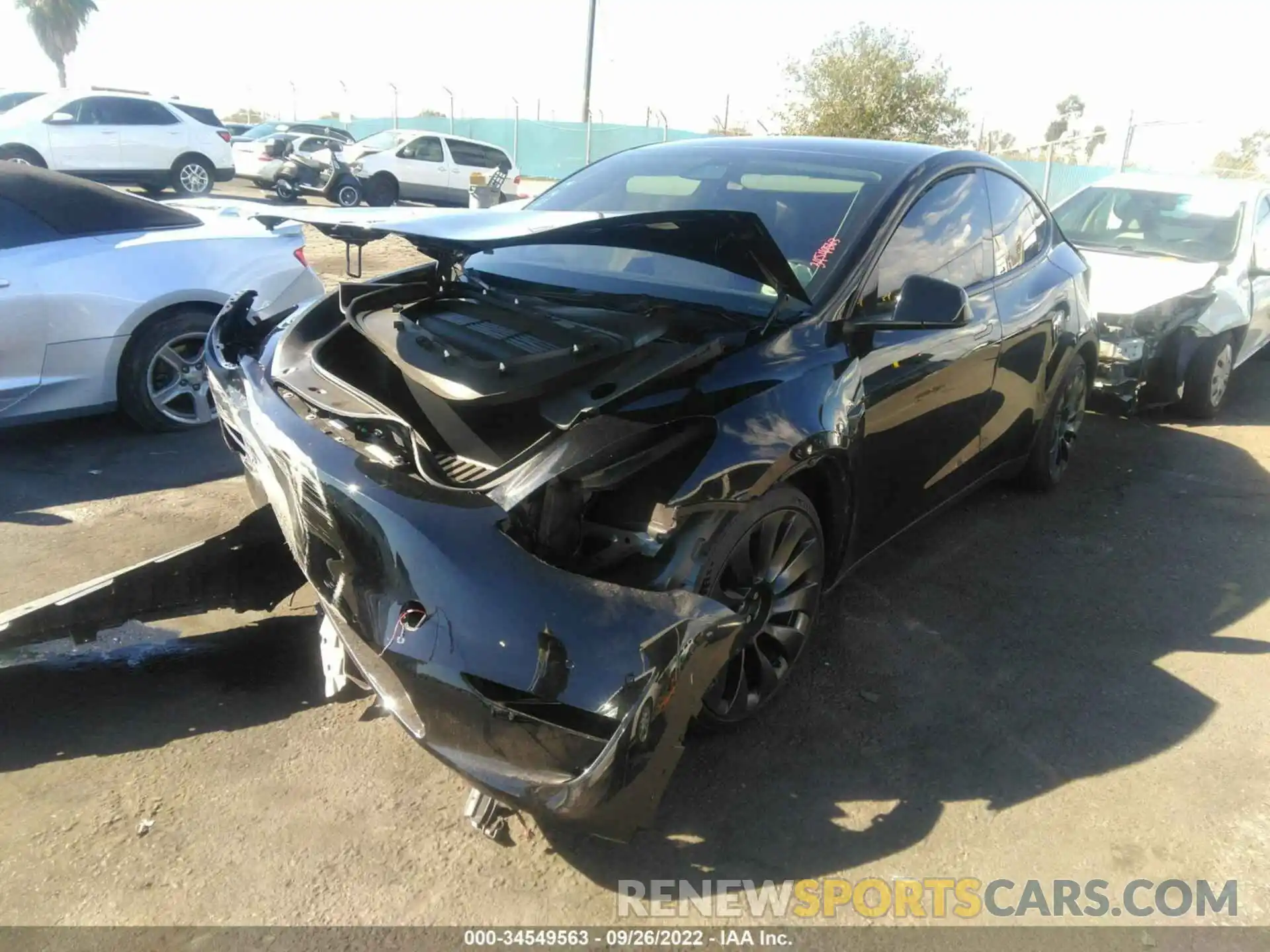 2 Photograph of a damaged car 7SAYGDEF0NF491328 TESLA MODEL Y 2022